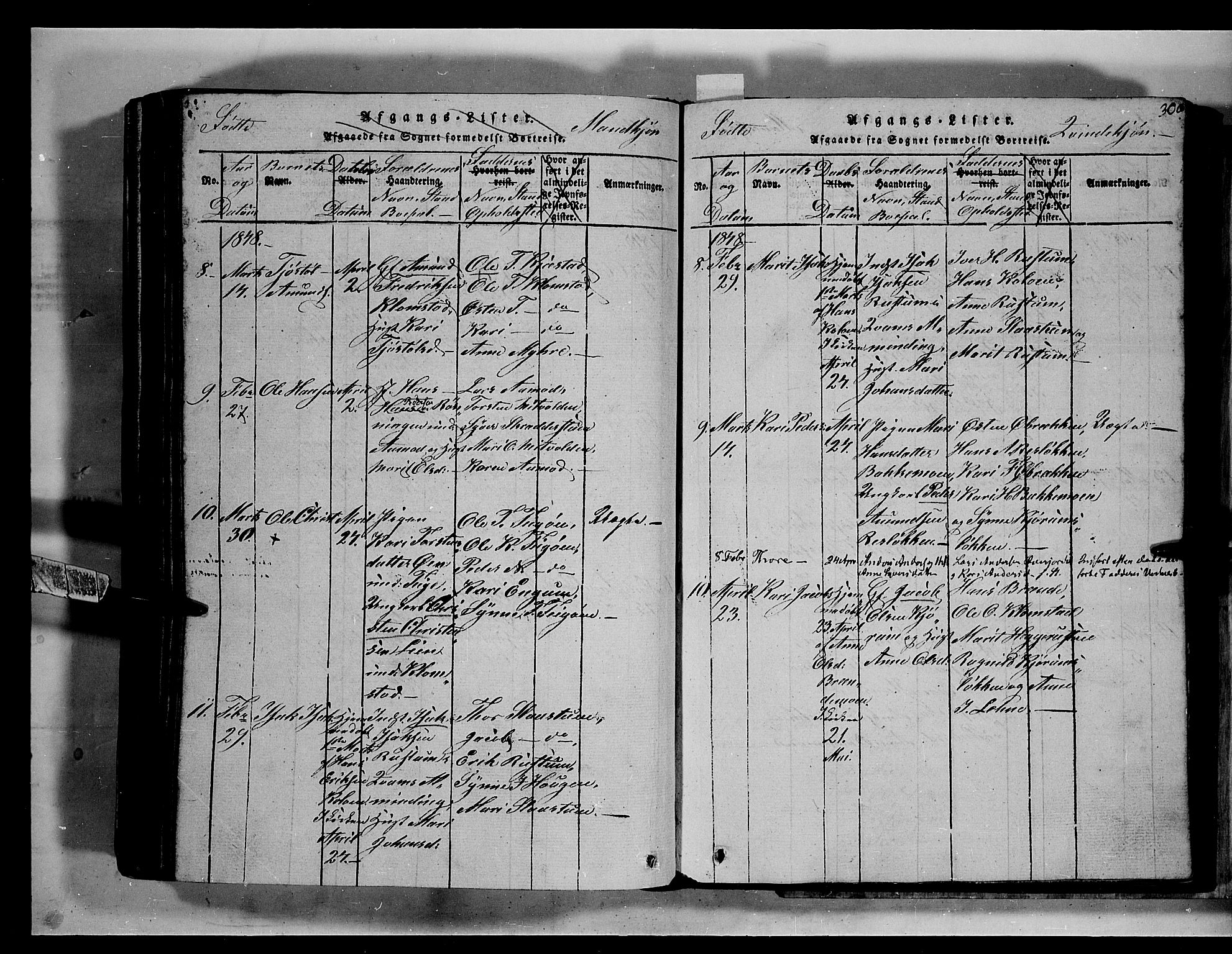 Fron prestekontor, SAH/PREST-078/H/Ha/Hab/L0002: Parish register (copy) no. 2, 1816-1850, p. 300