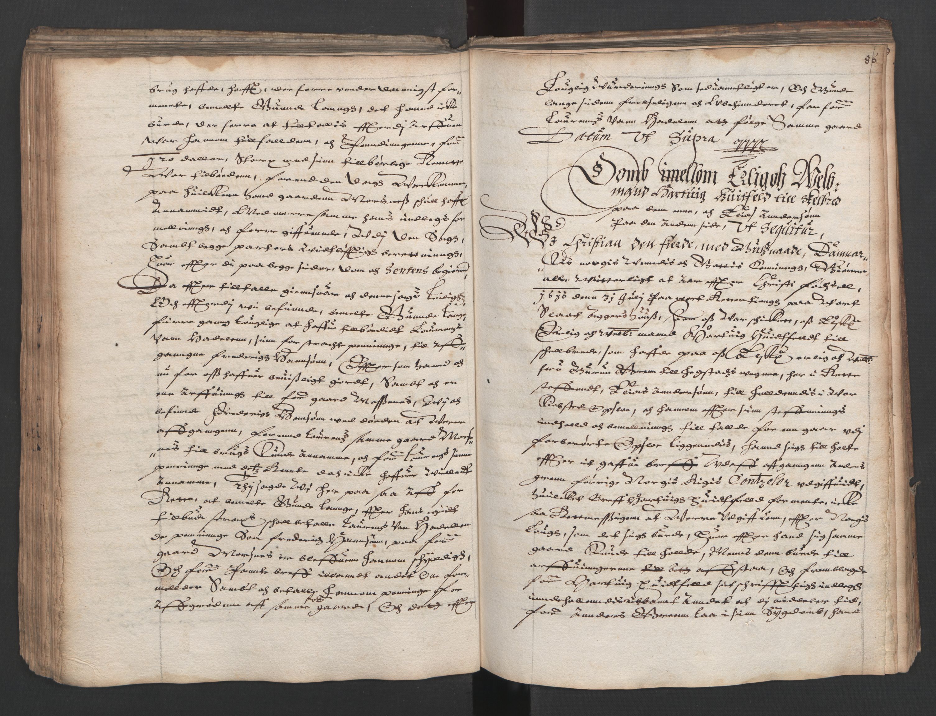 Herredagen 1539-1664  (Kongens Retterting), RA/EA-2882/A/L0011: Dombok, 1616, p. 85b-86a