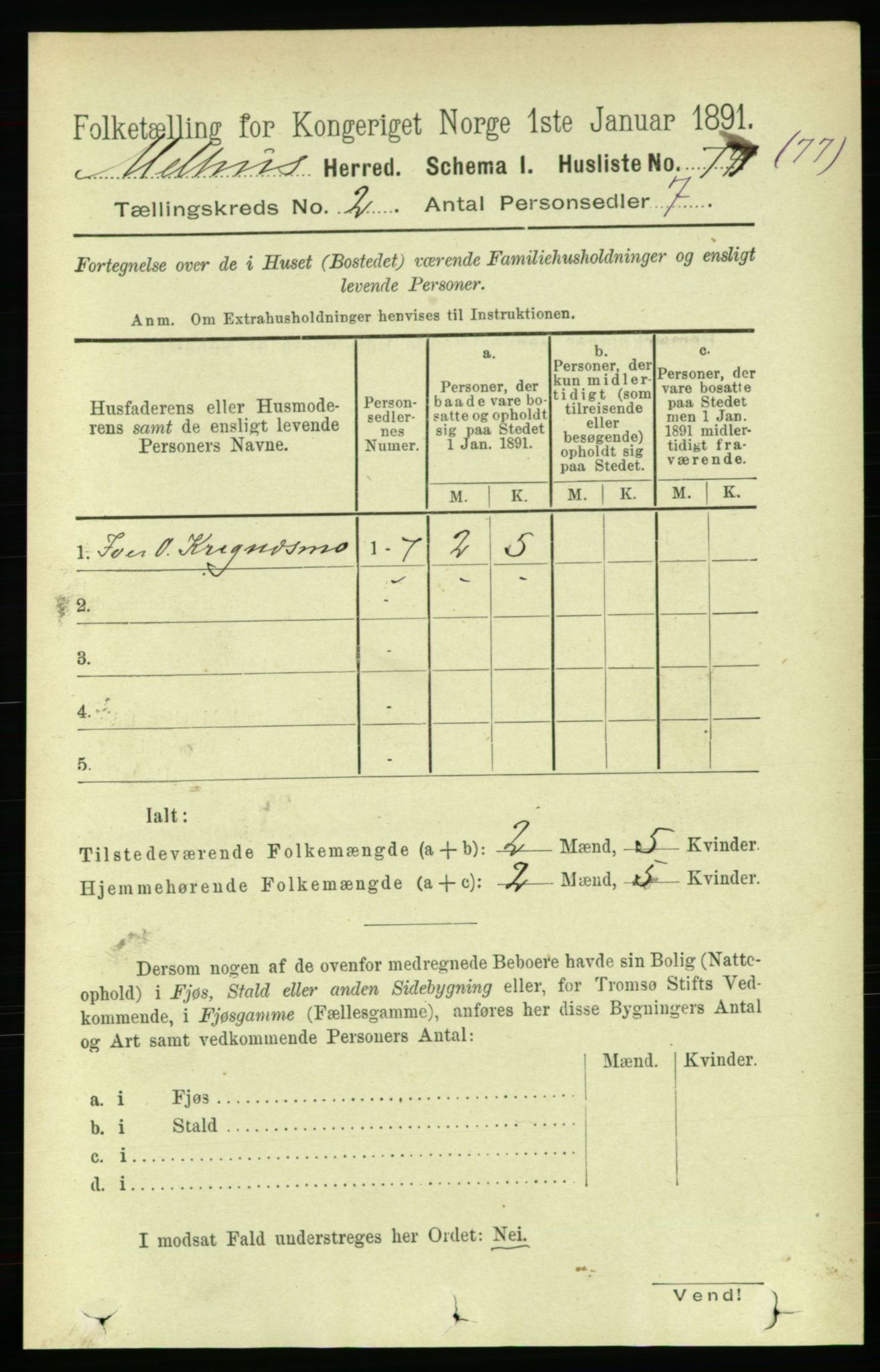 RA, 1891 census for 1653 Melhus, 1891, p. 714