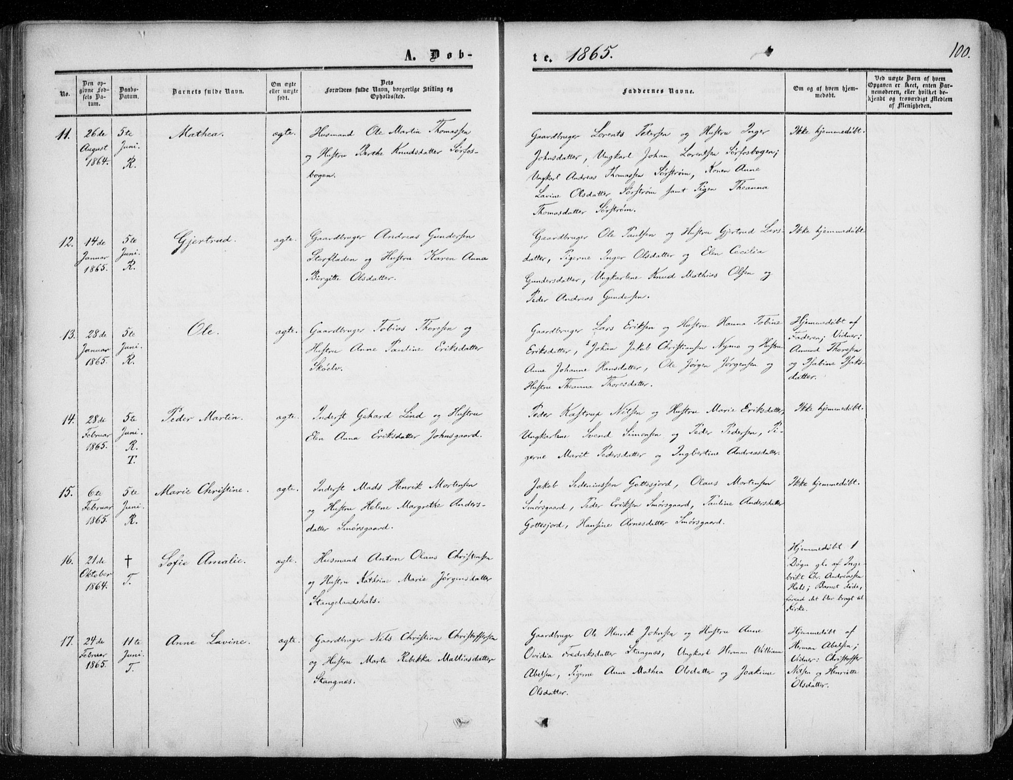 Tranøy sokneprestkontor, AV/SATØ-S-1313/I/Ia/Iaa/L0007kirke: Parish register (official) no. 7, 1856-1866, p. 100