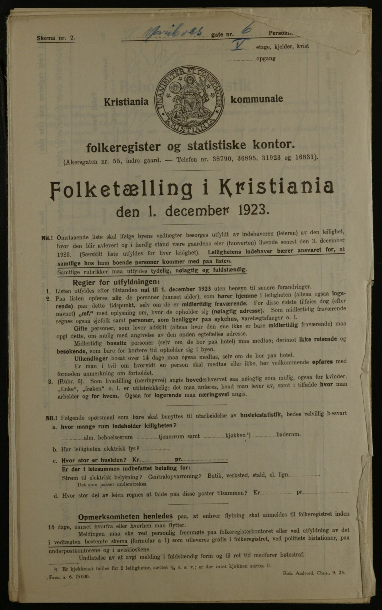 OBA, Municipal Census 1923 for Kristiania, 1923, p. 67231