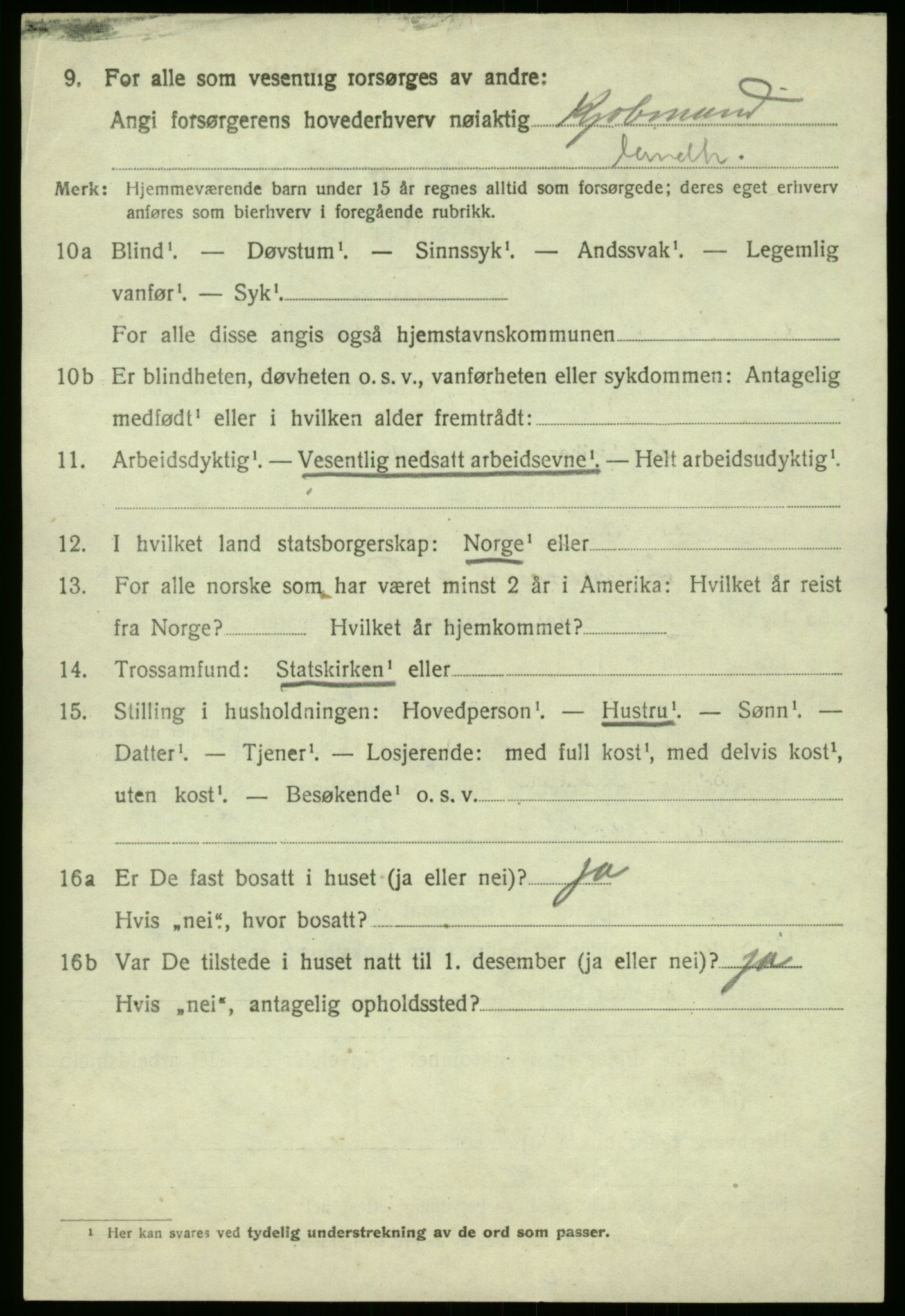 SAB, 1920 census for Leikanger, 1920, p. 2841