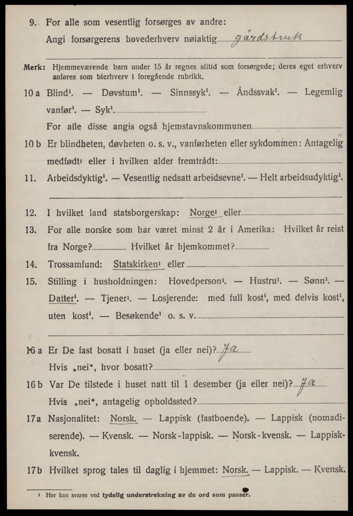 SAT, 1920 census for Røros, 1920, p. 10611