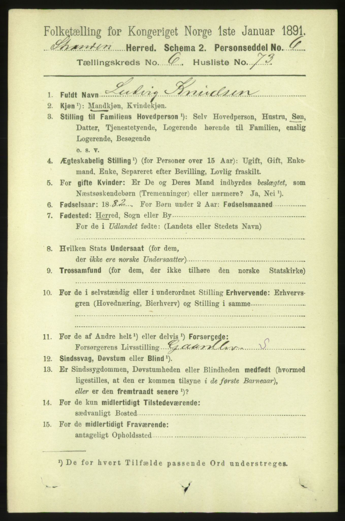 RA, 1891 census for 1525 Stranda, 1891, p. 1665