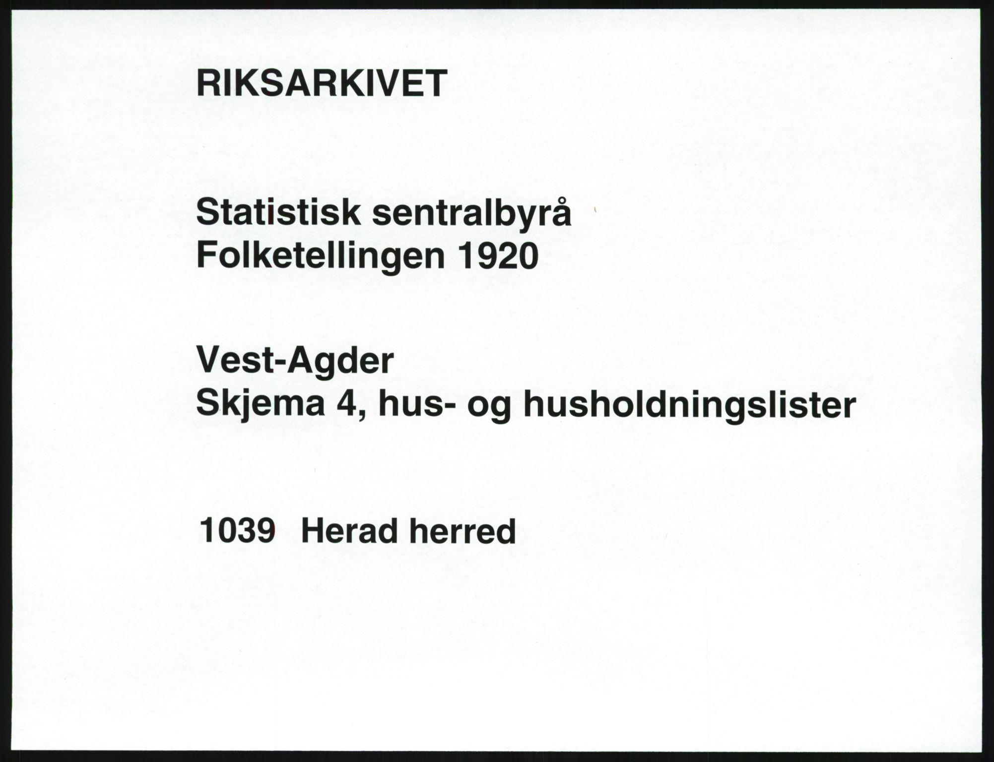 SAK, 1920 census for Herad, 1920, p. 18