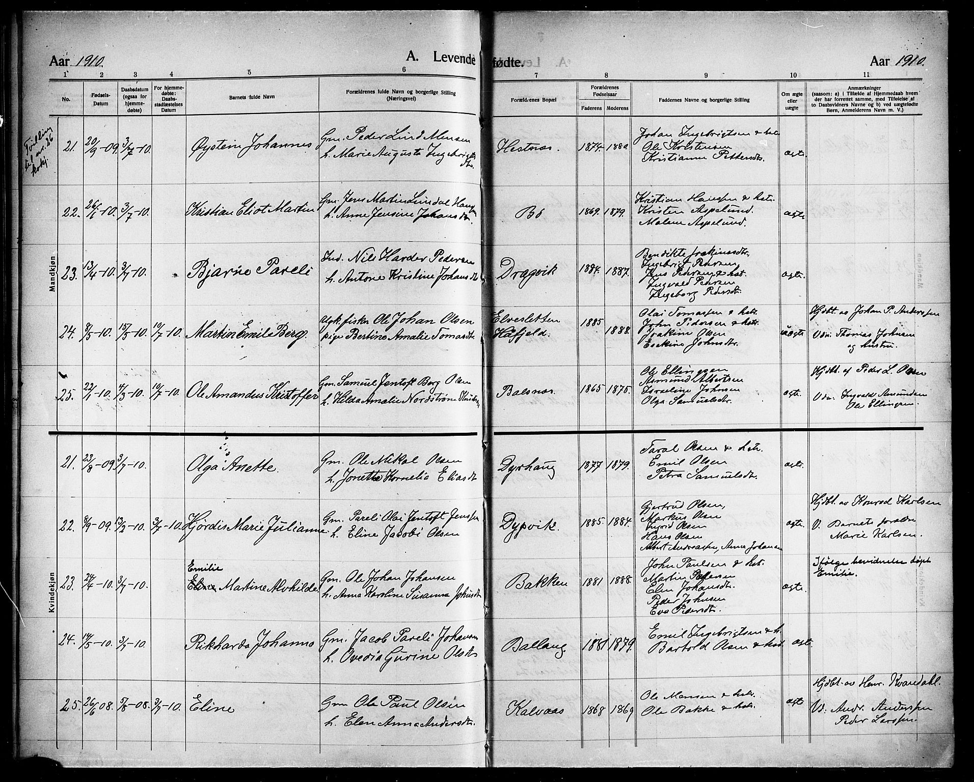 Ministerialprotokoller, klokkerbøker og fødselsregistre - Nordland, AV/SAT-A-1459/863/L0916: Parish register (copy) no. 863C06, 1907-1921