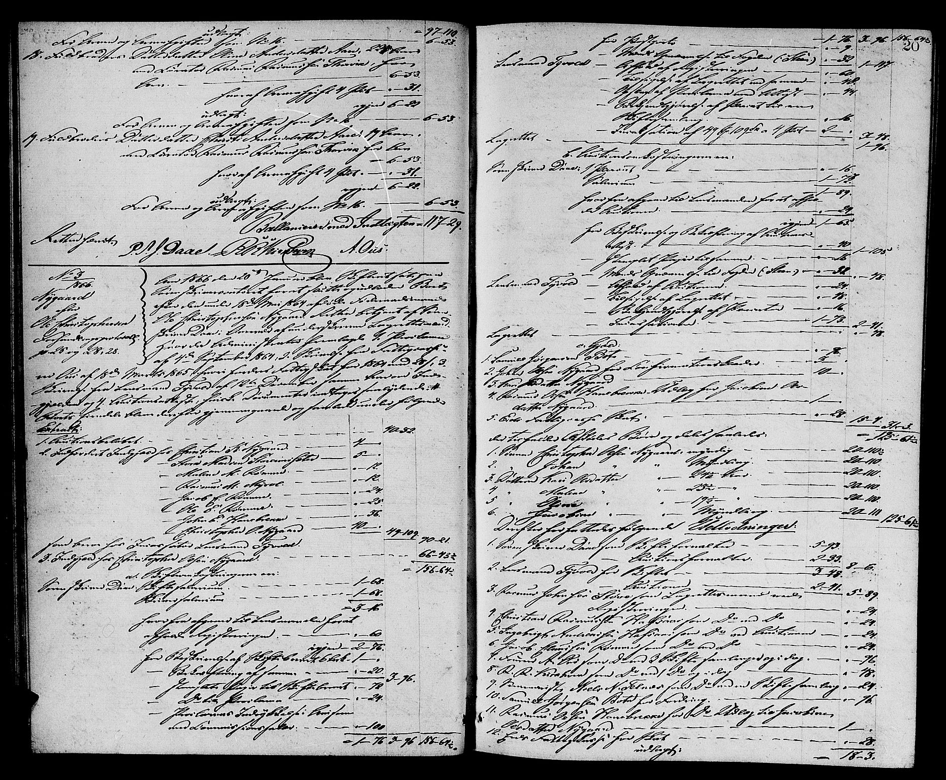 Nordfjord sorenskriveri, AV/SAB-A-2801/1/04/04d/L0004: Skifteutlodningsprotokoll, 1865-1872, p. 19b-20a