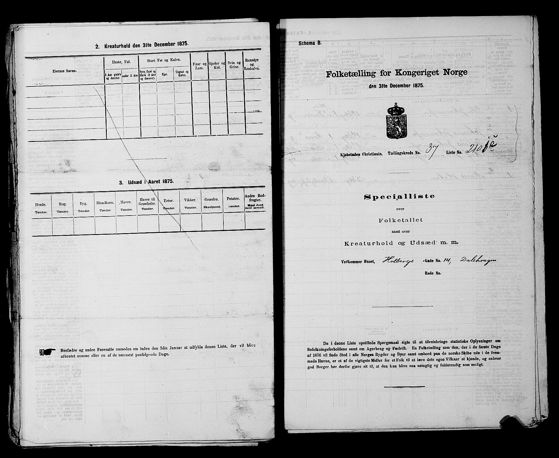 RA, 1875 census for 0301 Kristiania, 1875, p. 6011