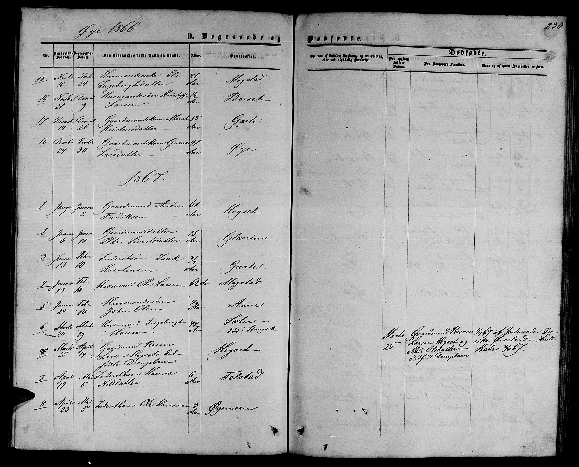 Ministerialprotokoller, klokkerbøker og fødselsregistre - Møre og Romsdal, AV/SAT-A-1454/595/L1051: Parish register (copy) no. 595C03, 1866-1891, p. 230