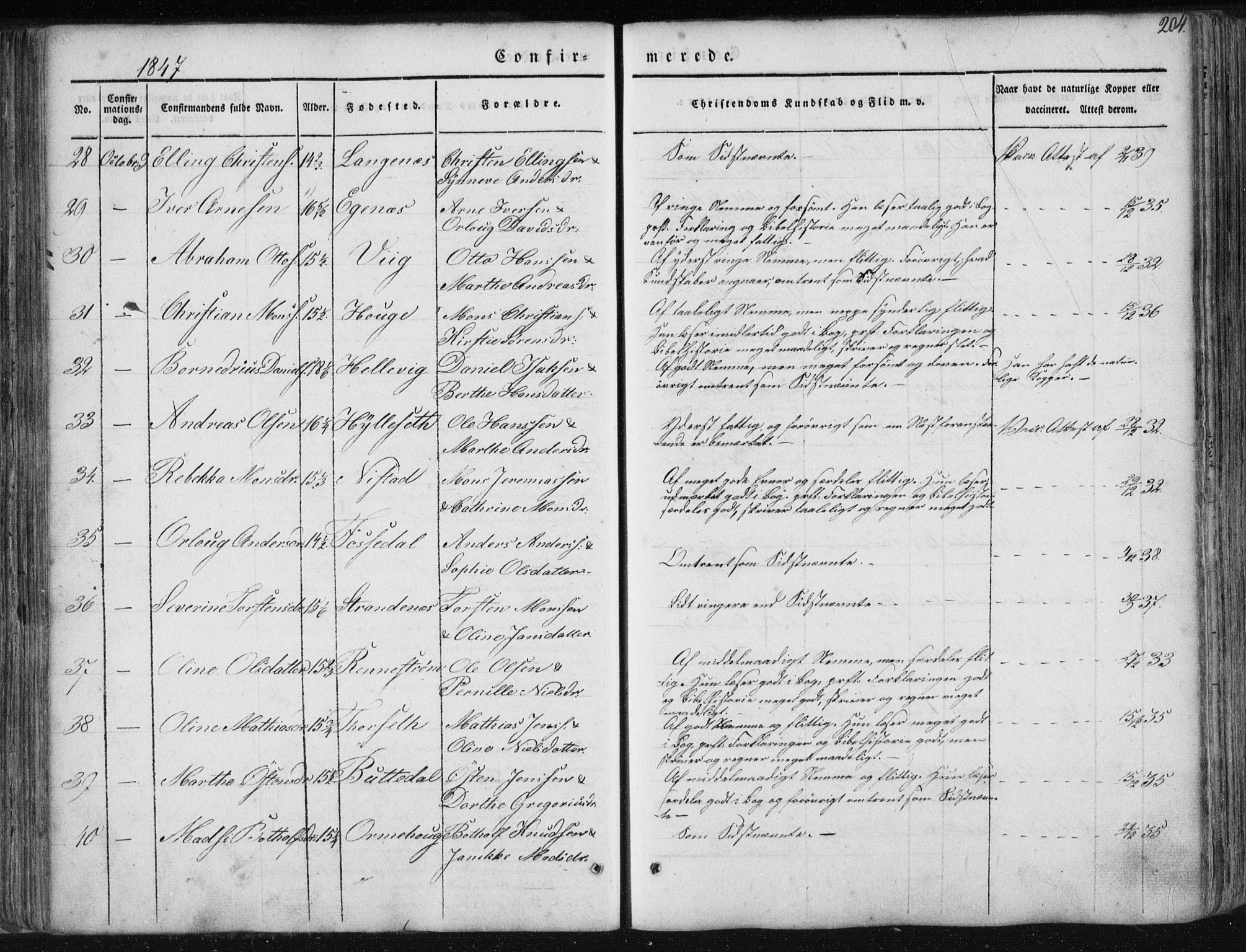 Fjaler sokneprestembete, AV/SAB-A-79801/H/Haa/Haaa/L0006: Parish register (official) no. A 6, 1835-1884, p. 204