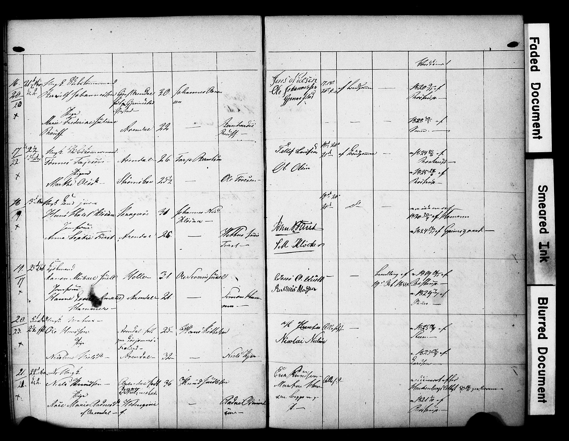 Arendal sokneprestkontor, Trefoldighet, AV/SAK-1111-0040/F/Fe/L0002: Banns register no. A VI 2, 1847-1871