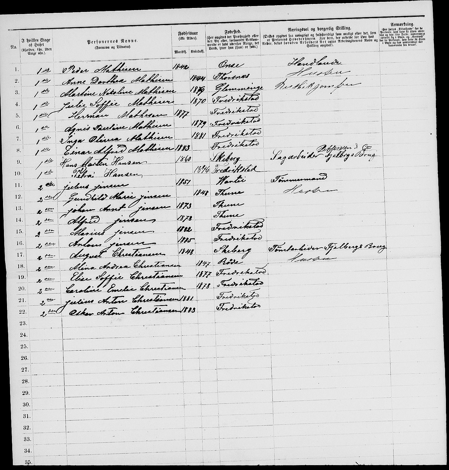 RA, 1885 census for 0103 Fredrikstad, 1885, p. 1569