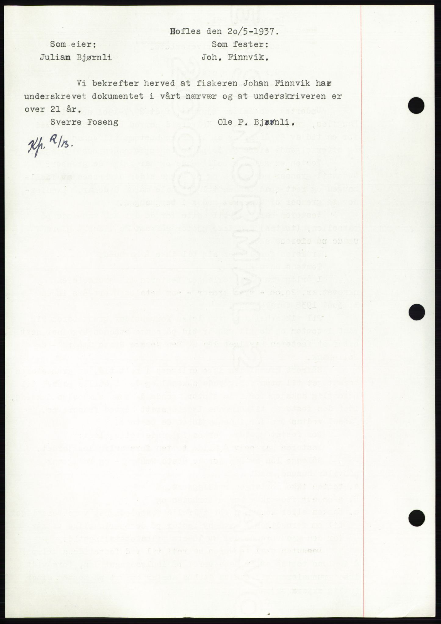 Namdal sorenskriveri, SAT/A-4133/1/2/2C: Mortgage book no. -, 1937-1939, Deed date: 27.01.1938