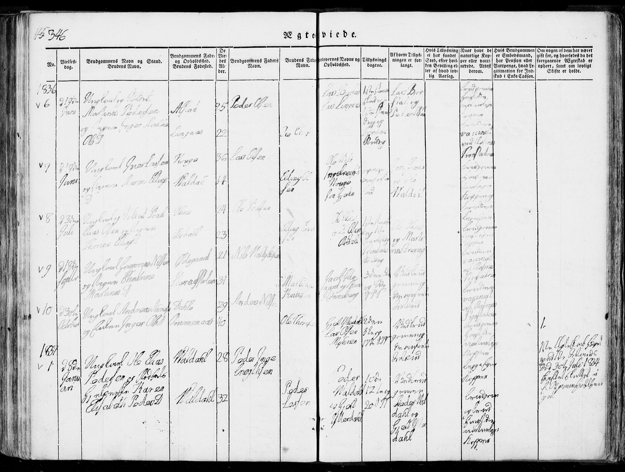 Ministerialprotokoller, klokkerbøker og fødselsregistre - Møre og Romsdal, AV/SAT-A-1454/519/L0248: Parish register (official) no. 519A07, 1829-1860, p. 346