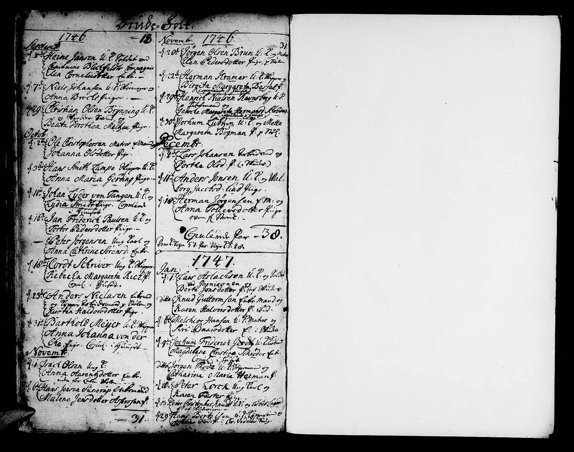 Korskirken sokneprestembete, AV/SAB-A-76101/H/Haa/L0008: Parish register (official) no. A 8, 1698-1747