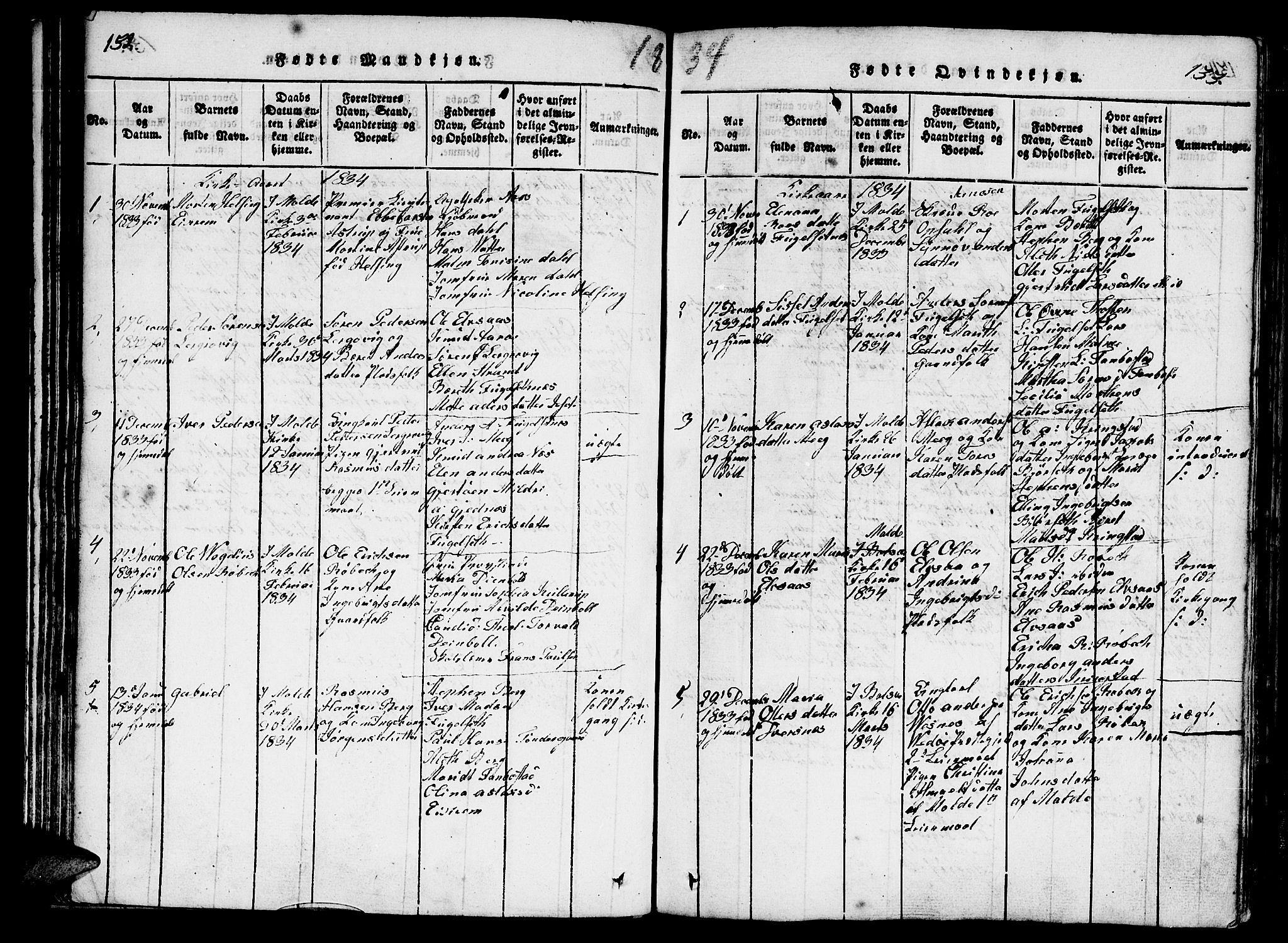 Ministerialprotokoller, klokkerbøker og fødselsregistre - Møre og Romsdal, AV/SAT-A-1454/555/L0652: Parish register (official) no. 555A03, 1817-1843, p. 132-133