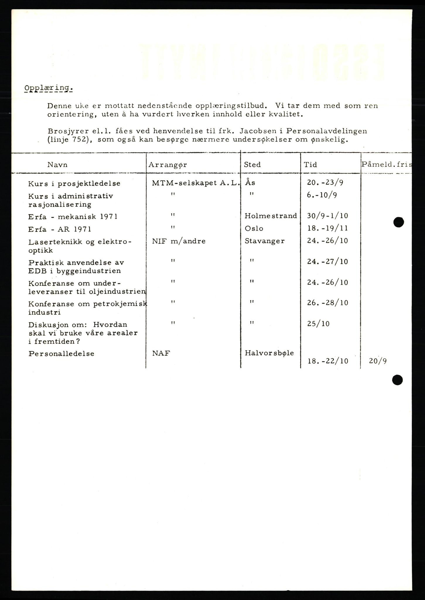 Pa 0982 - Esso Norge A/S, AV/SAST-A-100448/X/Xd/L0004: Esso Extra Nytt, 1963-1976