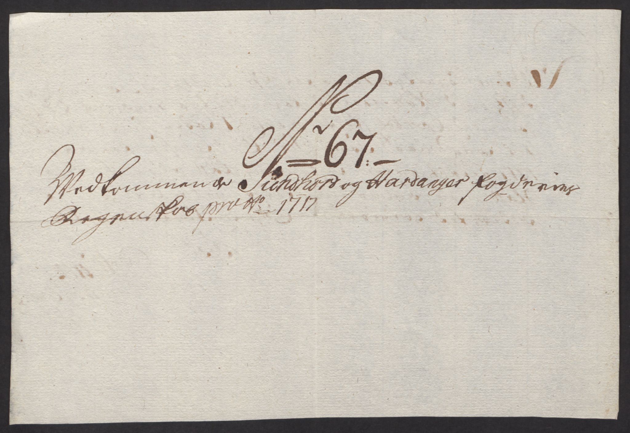 Rentekammeret inntil 1814, Reviderte regnskaper, Fogderegnskap, AV/RA-EA-4092/R48/L2994: Fogderegnskap Sunnhordland og Hardanger, 1717, p. 334