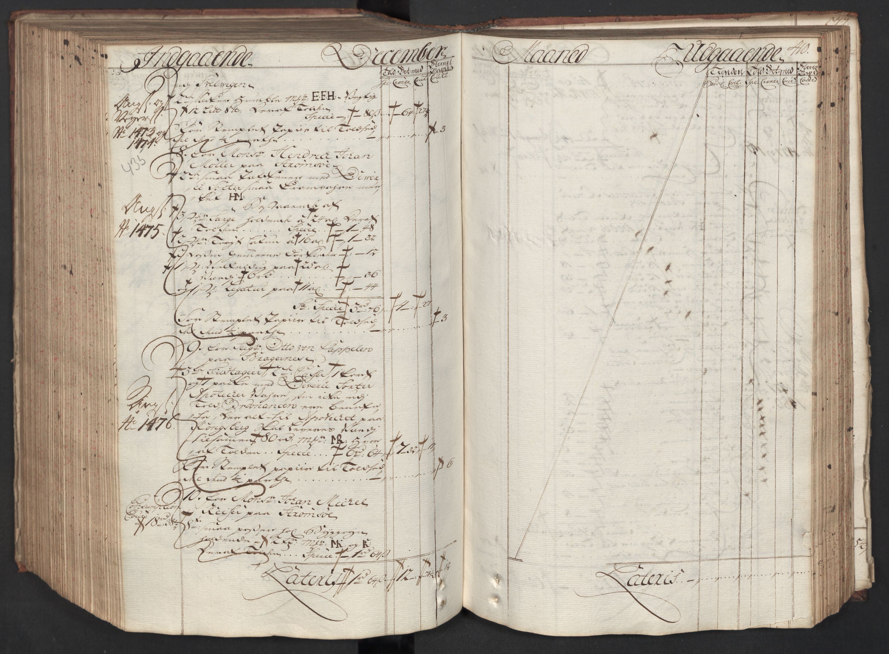 Generaltollkammeret, tollregnskaper, AV/RA-EA-5490/R08/L0012/0001: Tollregnskaper Drammen / Hovedtollbok, 1733, p. 409b-410a