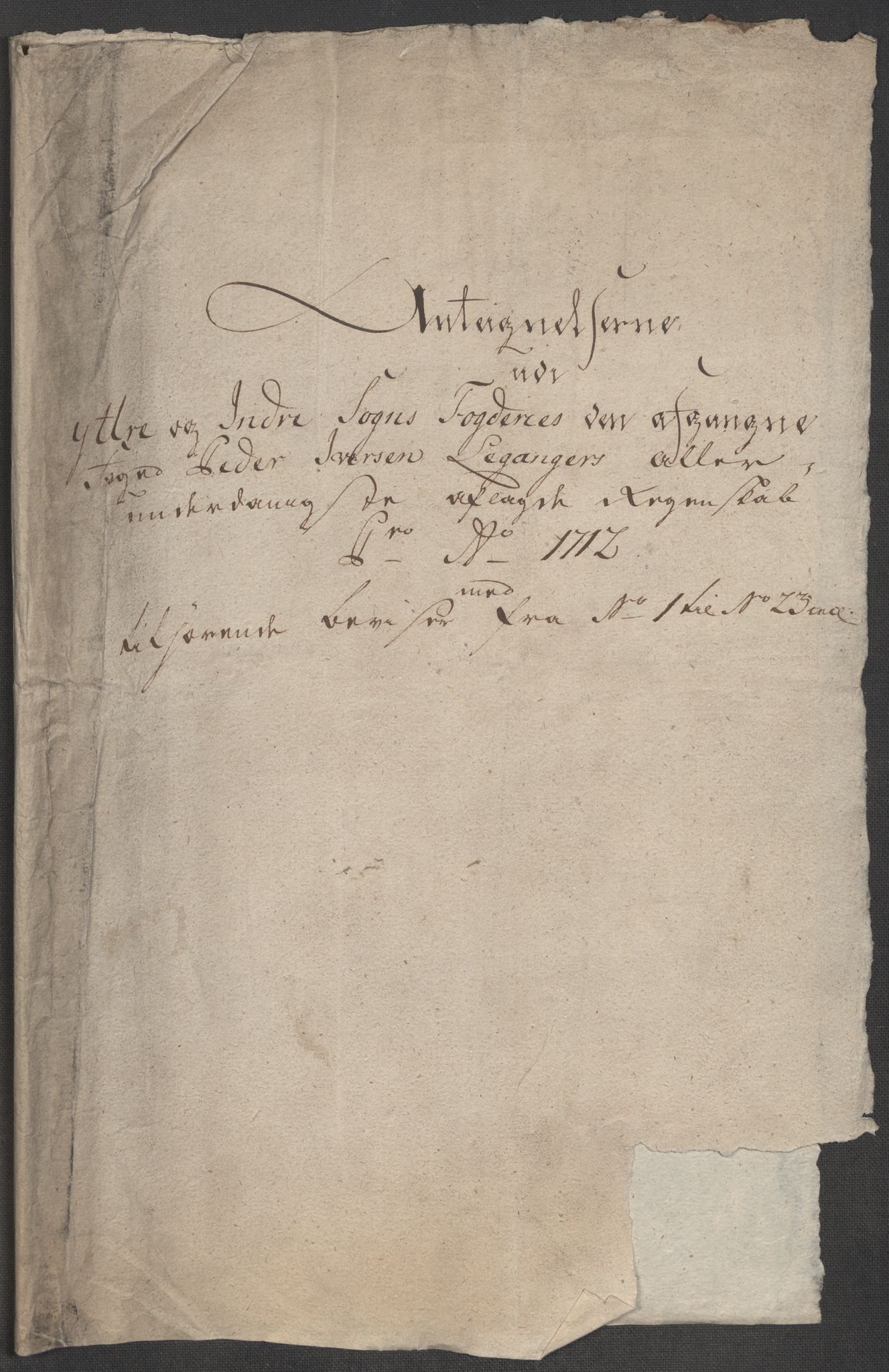 Rentekammeret inntil 1814, Reviderte regnskaper, Fogderegnskap, RA/EA-4092/R52/L3318: Fogderegnskap Sogn, 1712, p. 375