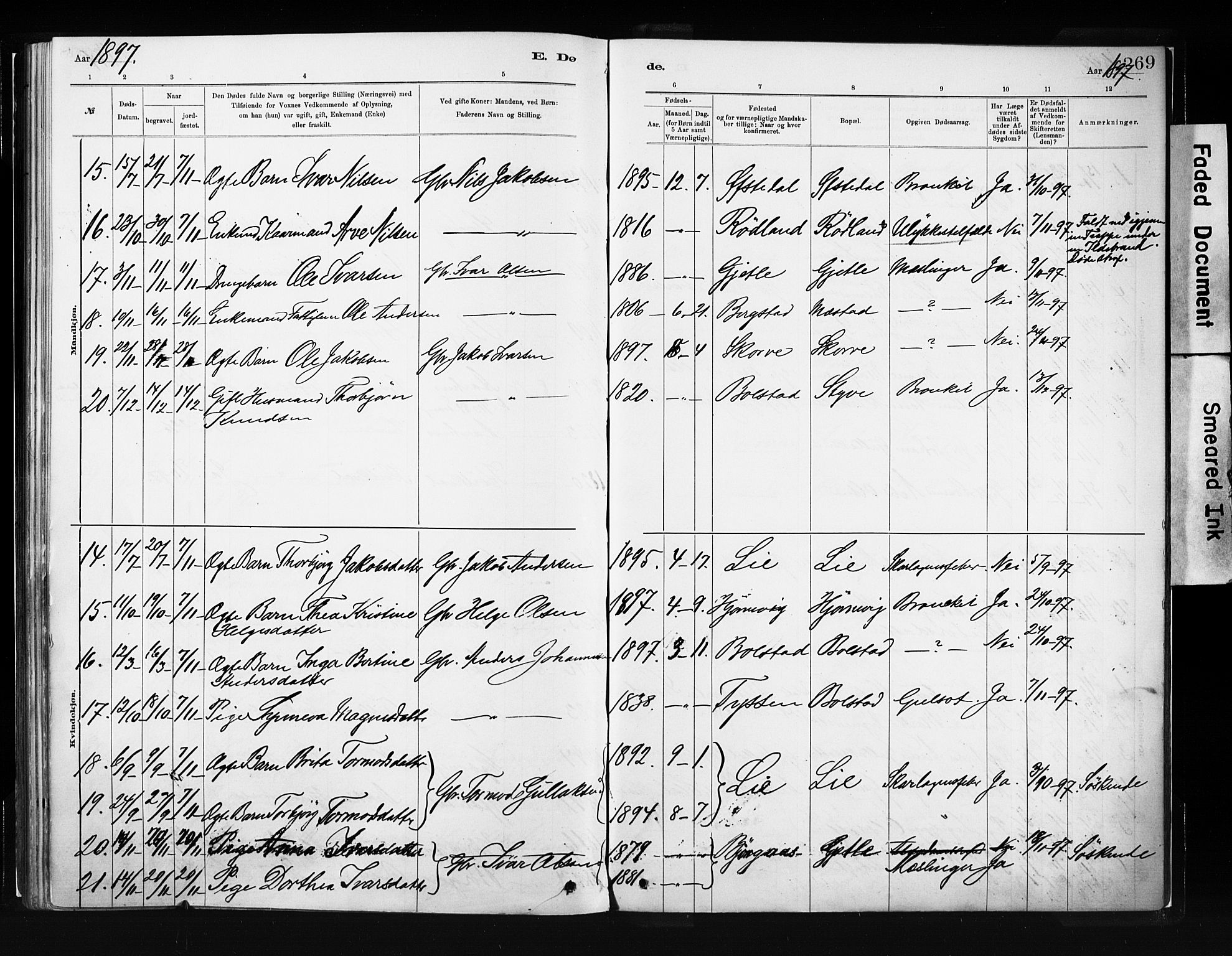 Evanger sokneprestembete, SAB/A-99924: Parish register (official) no. A 1, 1877-1899, p. 269