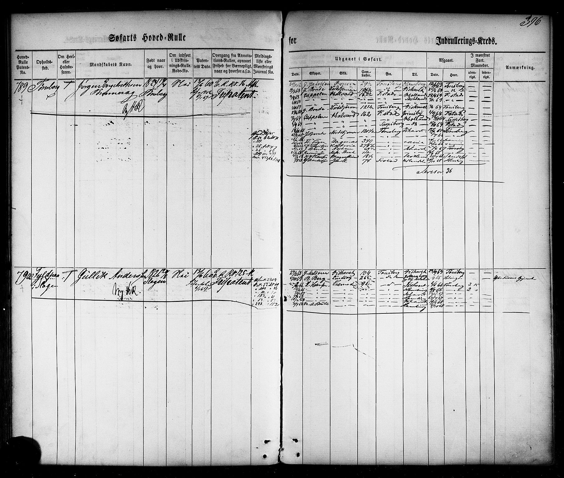 Tønsberg innrulleringskontor, AV/SAKO-A-786/F/Fc/Fca/L0001: Hovedrulle Patent nr. 1-1428, 1860-1861, p. 438