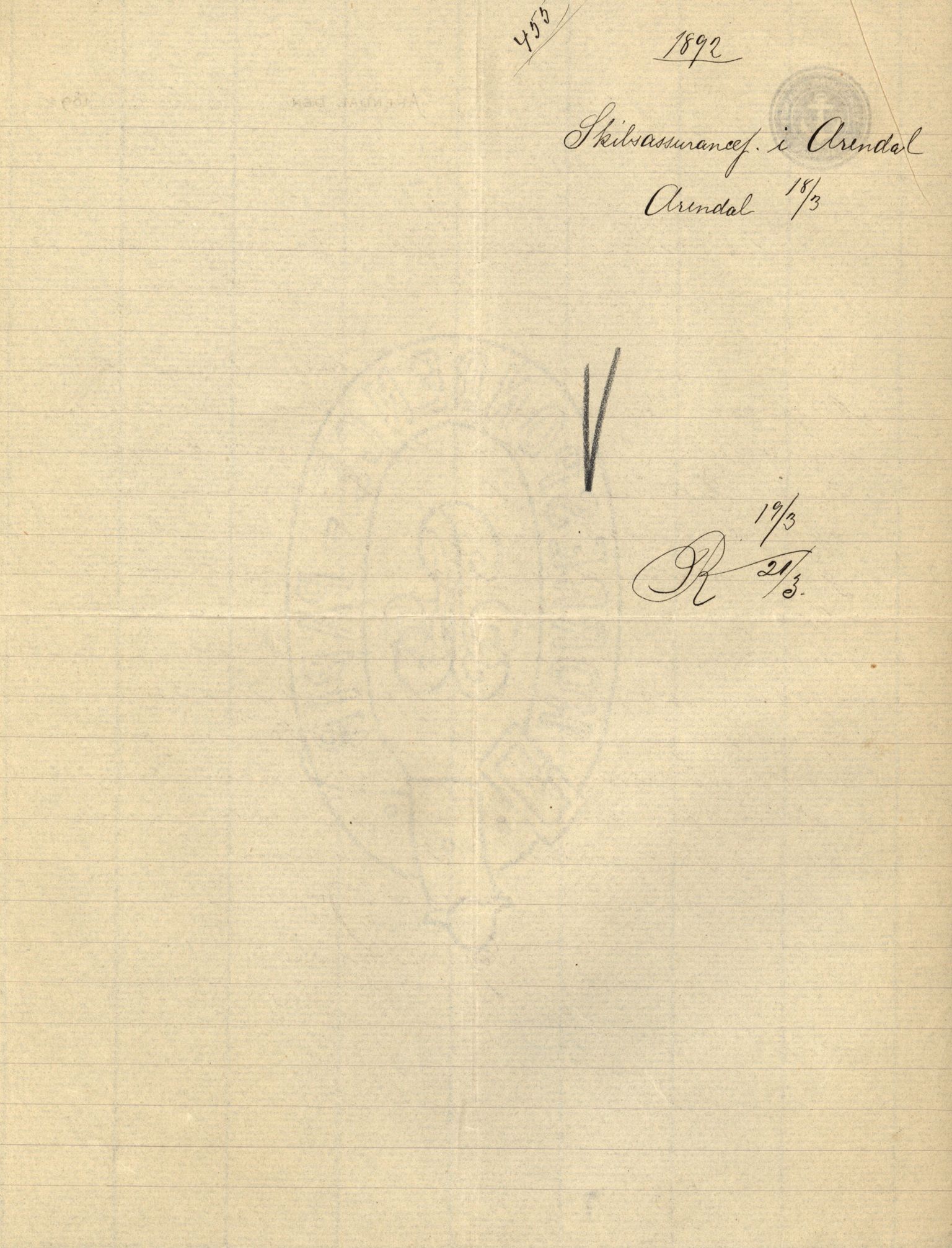 Pa 63 - Østlandske skibsassuranceforening, VEMU/A-1079/G/Ga/L0027/0004: Havaridokumenter / Avenir, Bertha, Augusta, Arctic, Black Hawk, 1891, p. 41