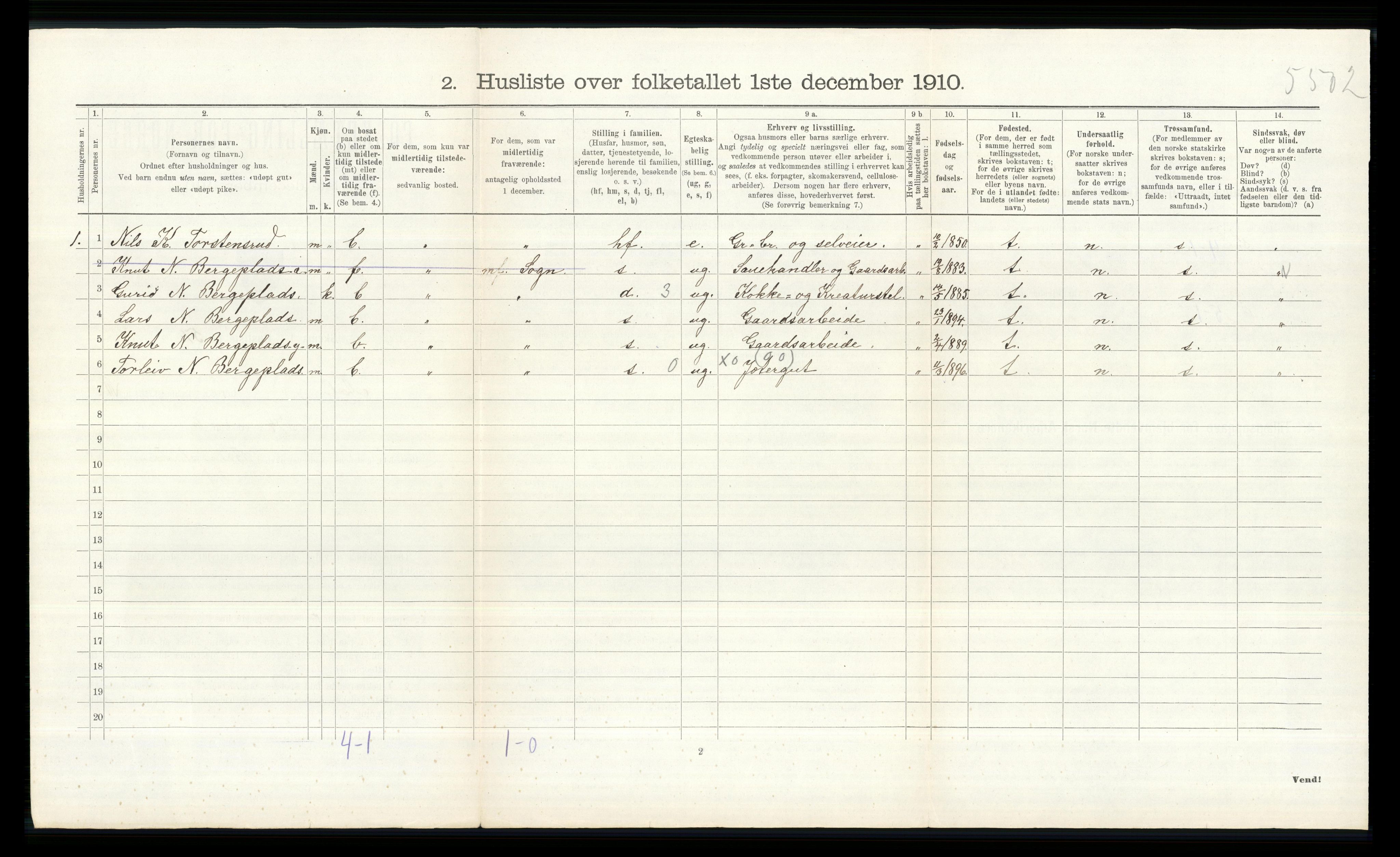 RA, 1910 census for Ål, 1910, p. 780