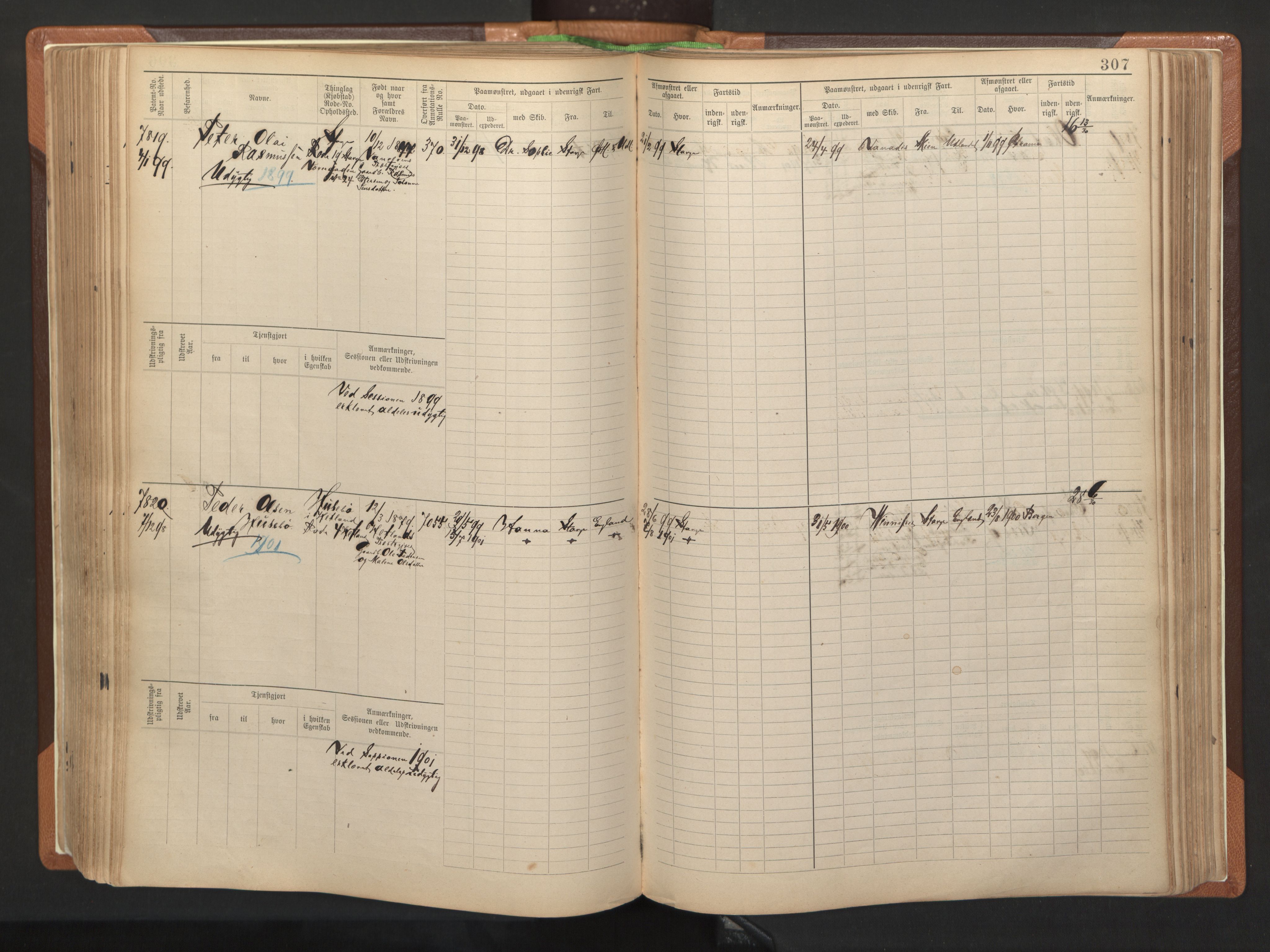 Stavanger sjømannskontor, AV/SAST-A-102006/F/Fb/Fbb/L0012: Sjøfartshovedrulle, patentnr. 7207-8158, 1894-1904, p. 310