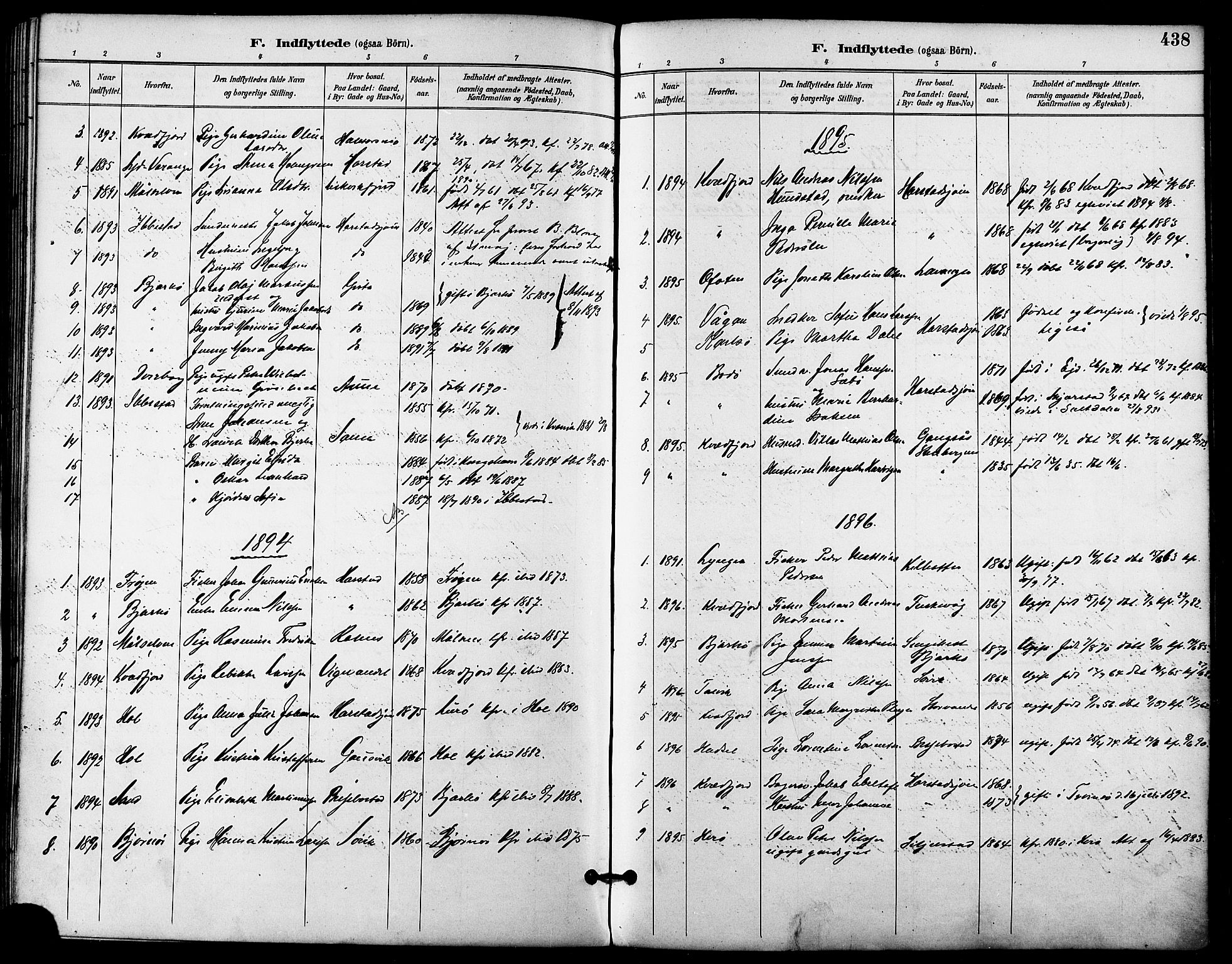 Trondenes sokneprestkontor, SATØ/S-1319/H/Ha/L0016kirke: Parish register (official) no. 16, 1890-1898, p. 438