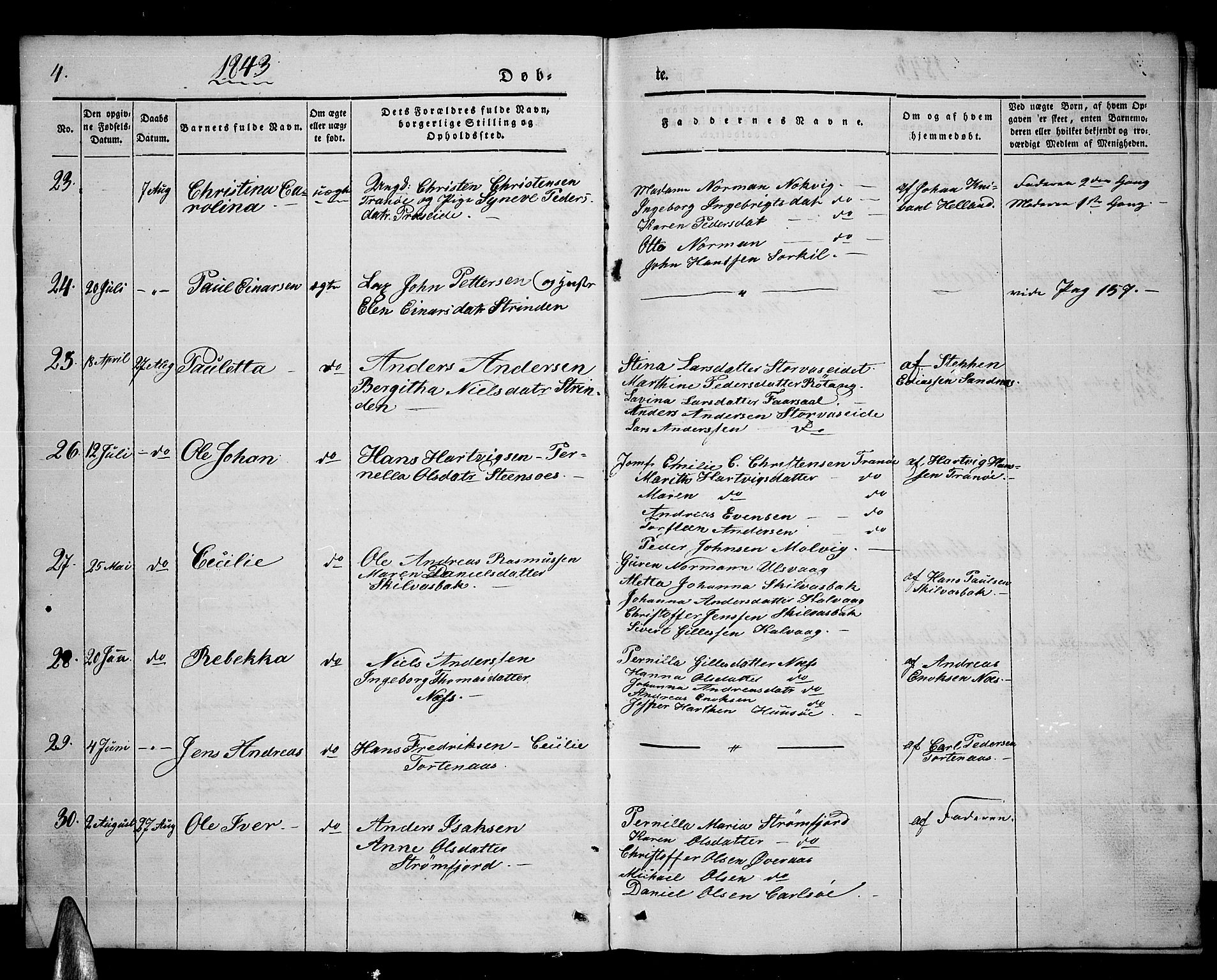 Ministerialprotokoller, klokkerbøker og fødselsregistre - Nordland, AV/SAT-A-1459/859/L0856: Parish register (copy) no. 859C02, 1843-1854, p. 4