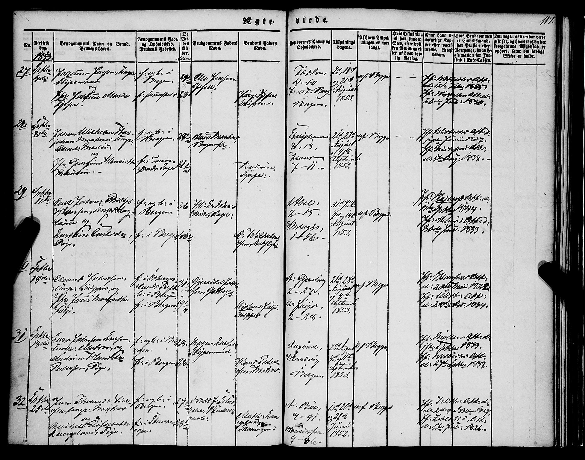 Nykirken Sokneprestembete, AV/SAB-A-77101/H/Haa/L0031: Parish register (official) no. D 1, 1834-1861, p. 117