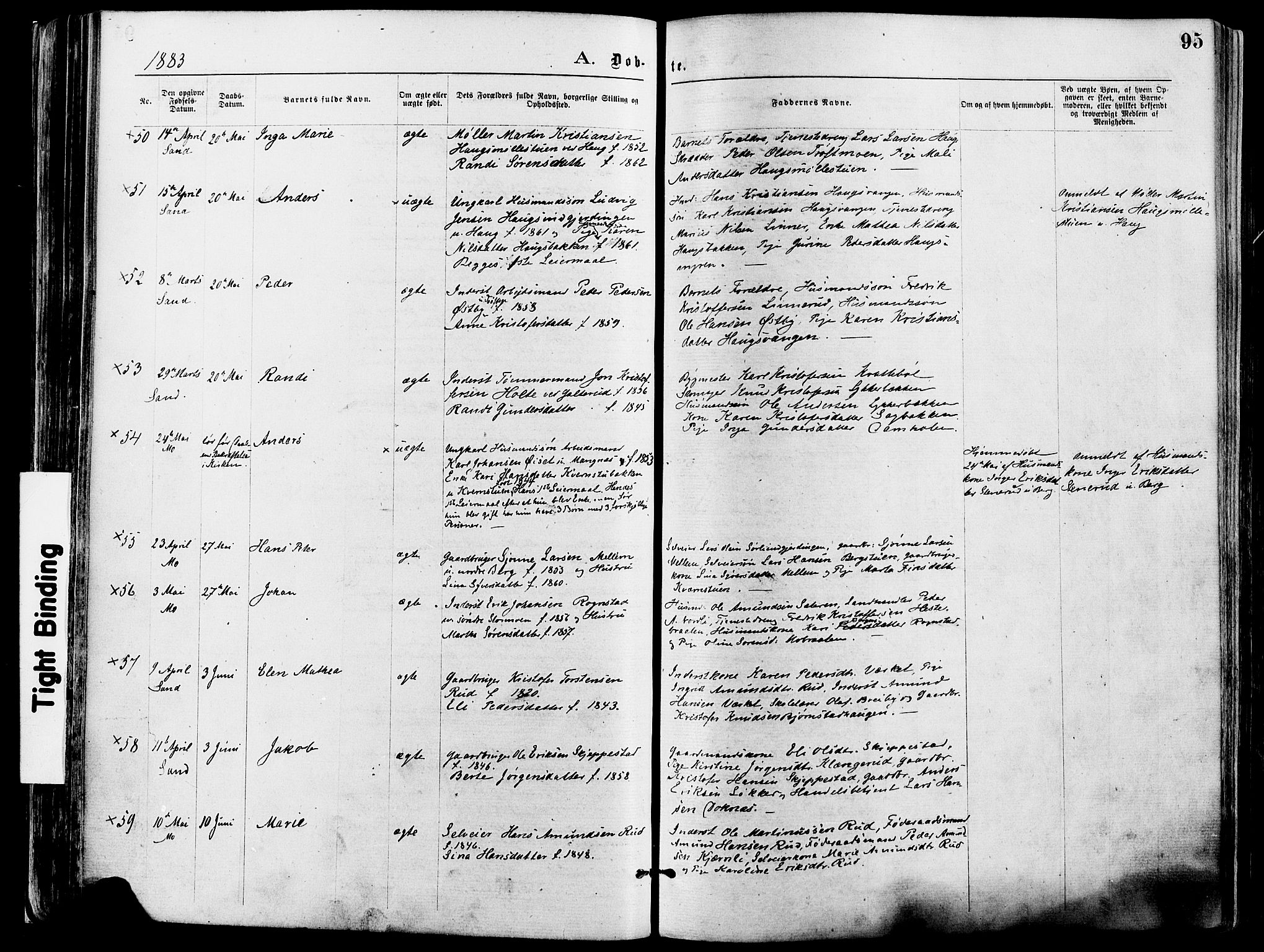 Nord-Odal prestekontor, SAH/PREST-032/H/Ha/Haa/L0005: Parish register (official) no. 5, 1874-1885, p. 95