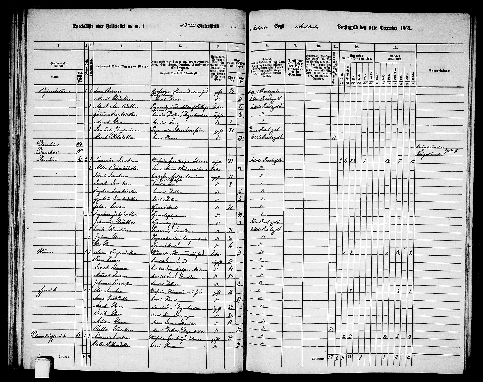 RA, 1865 census for Meldal, 1865, p. 87