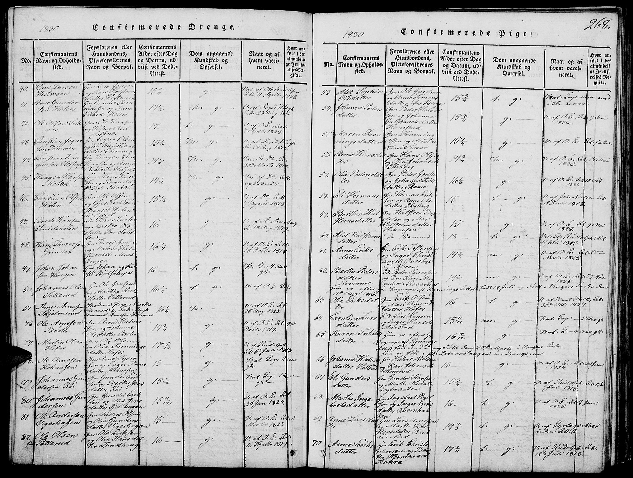 Grue prestekontor, SAH/PREST-036/H/Ha/Hab/L0002: Parish register (copy) no. 2, 1815-1841, p. 268