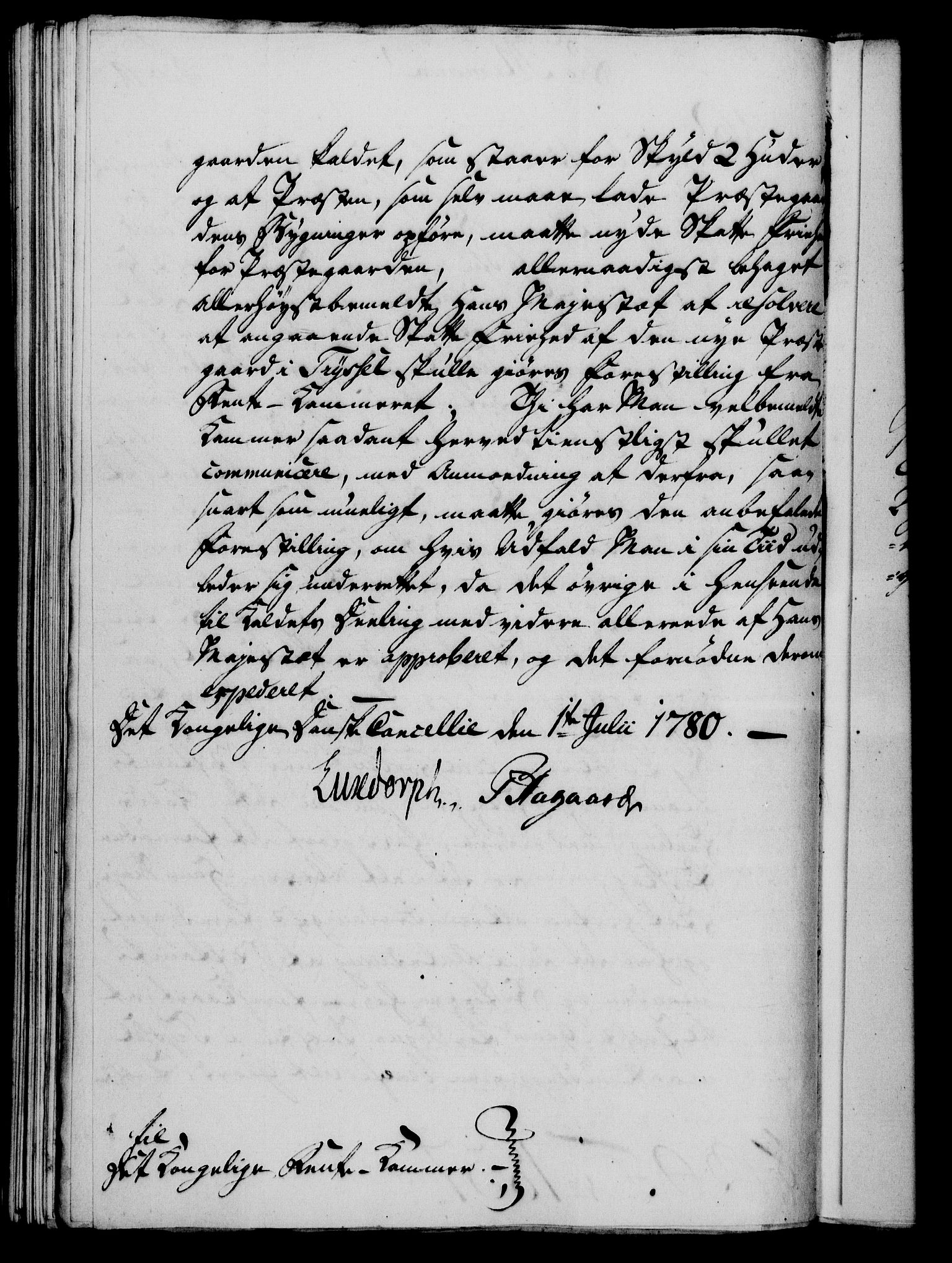 Rentekammeret, Kammerkanselliet, RA/EA-3111/G/Gf/Gfa/L0062: Norsk relasjons- og resolusjonsprotokoll (merket RK 52.62), 1780, p. 416