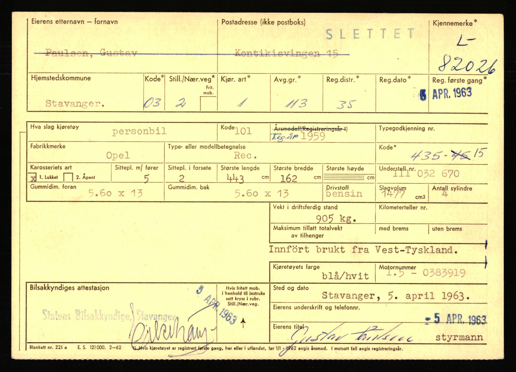 Stavanger trafikkstasjon, AV/SAST-A-101942/0/F/L0071: L-80500 - L-82199, 1930-1971, p. 2491