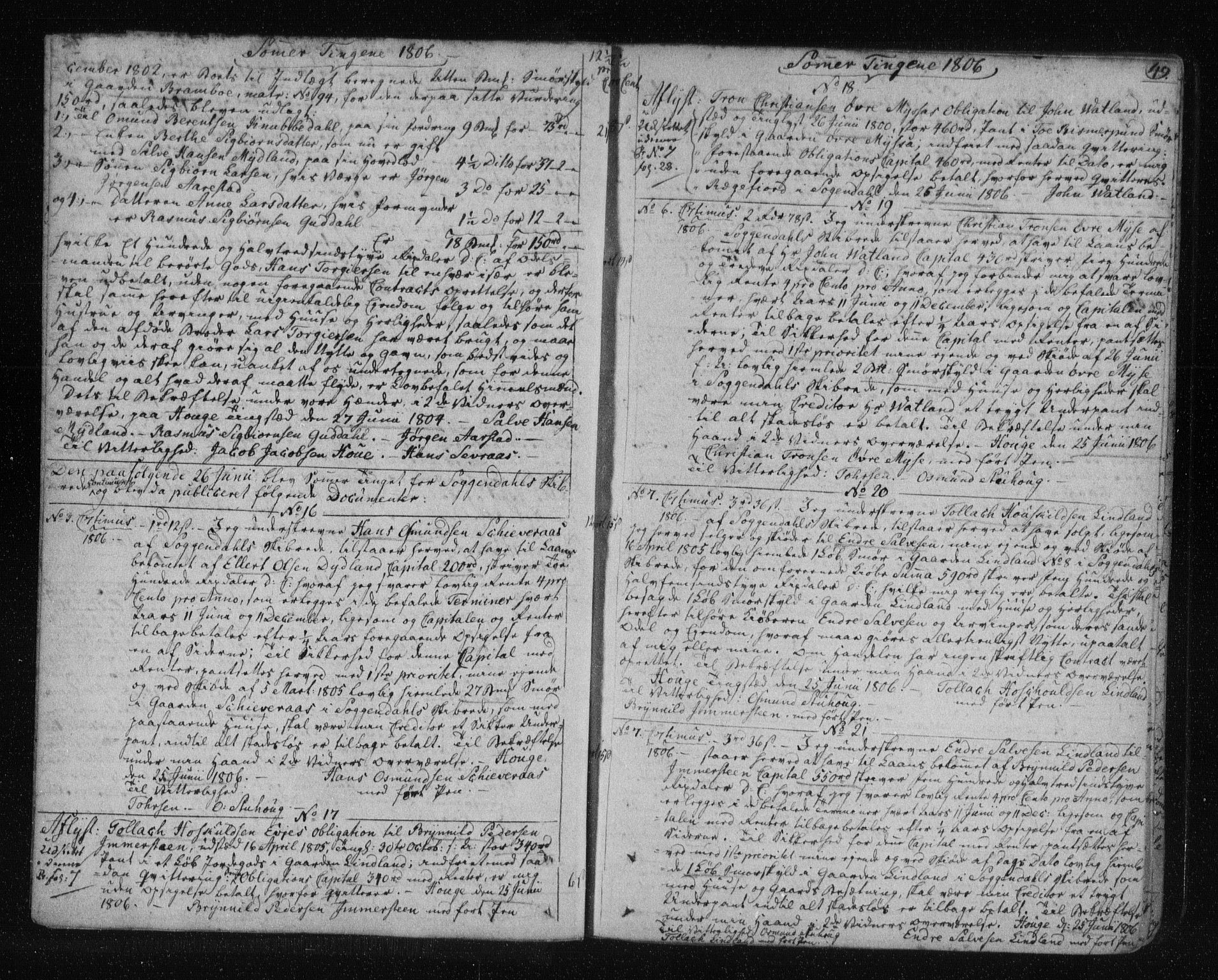 Jæren og Dalane sorenskriveri, AV/SAST-A-100306/4/41/41B/L0011: Mortgage book no. 8, 1805-1812, p. 49