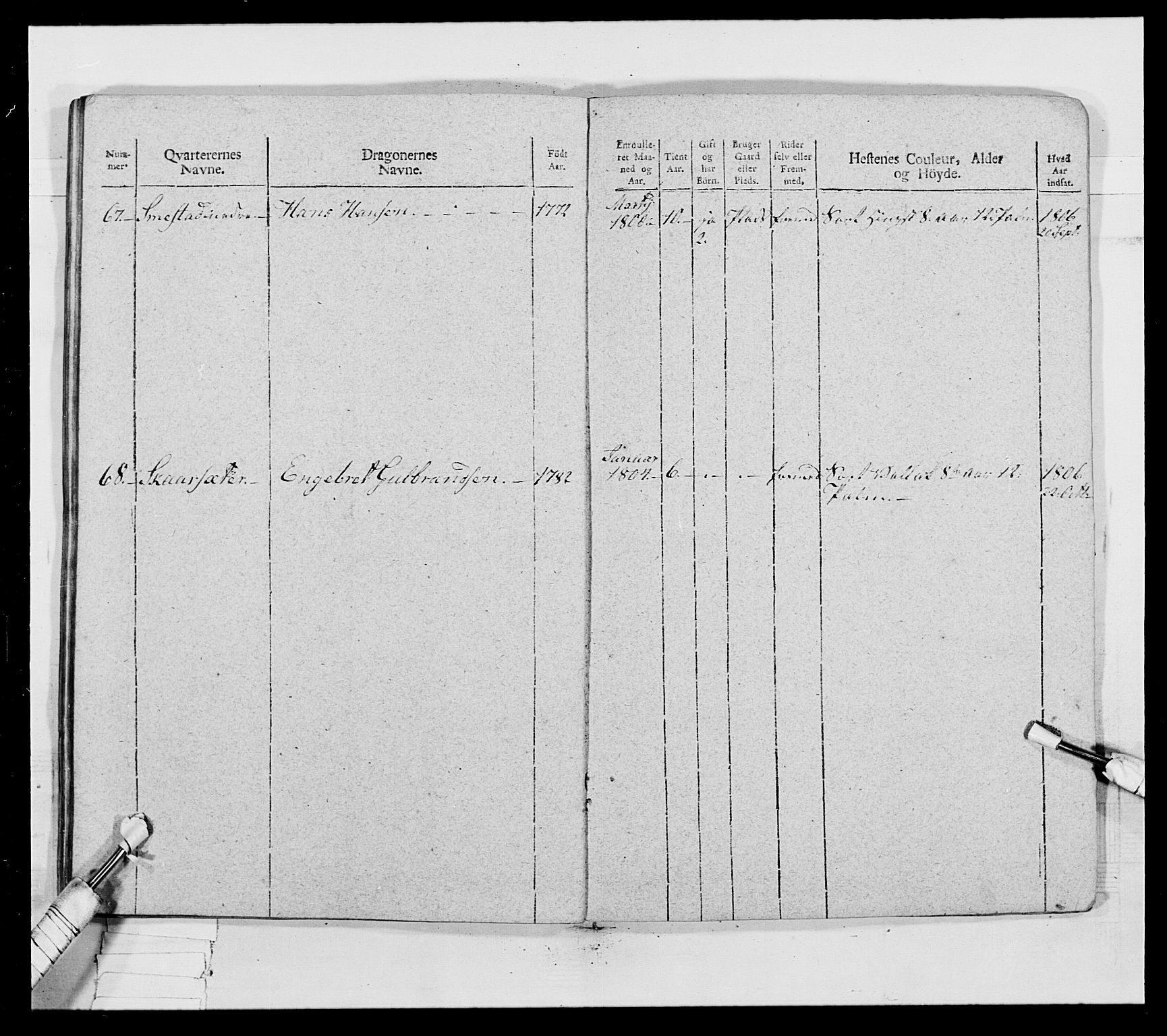 Generalitets- og kommissariatskollegiet, Det kongelige norske kommissariatskollegium, AV/RA-EA-5420/E/Eh/L0018: Opplandske dragonregiment, 1810-1811, p. 422