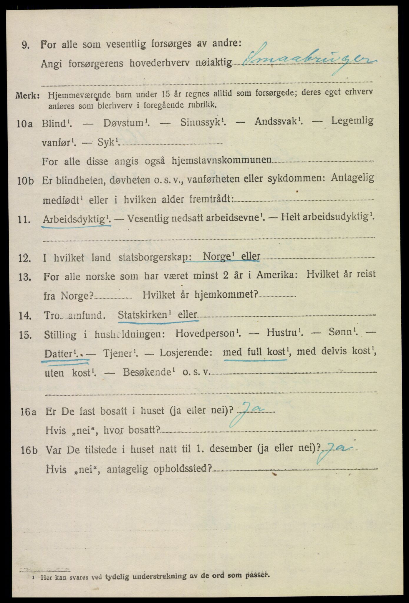 SAK, 1920 census for Landvik, 1920, p. 2091