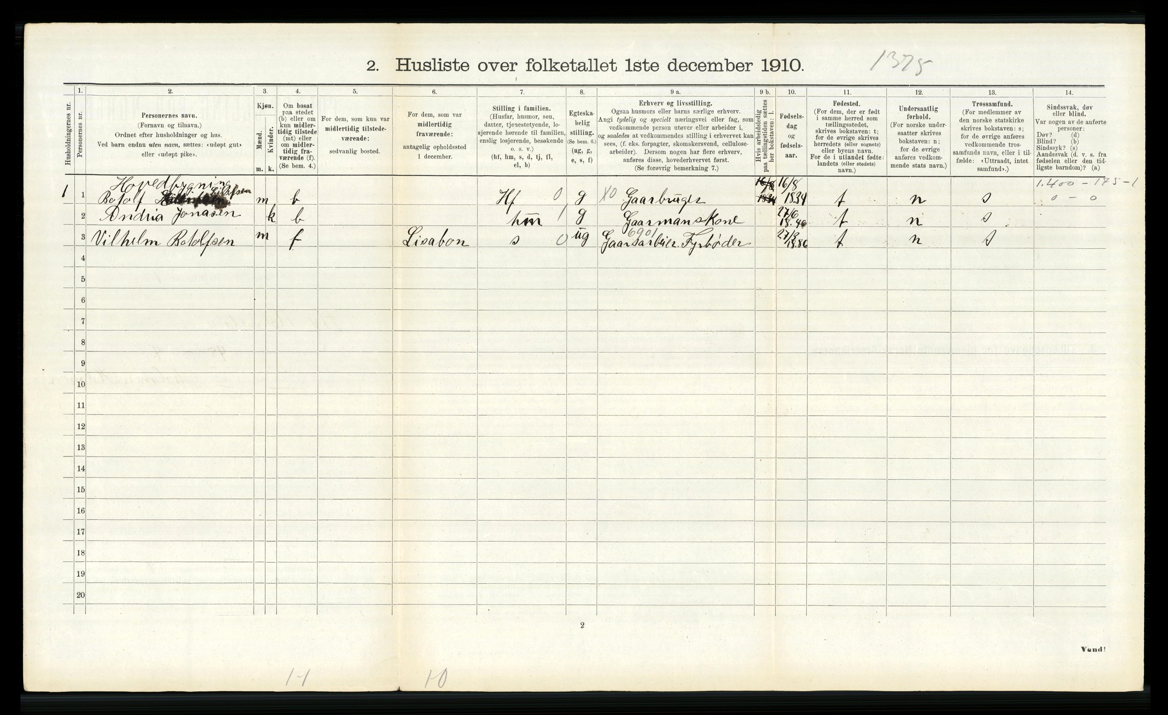 RA, 1910 census for Ytre Holmedal, 1910, p. 551