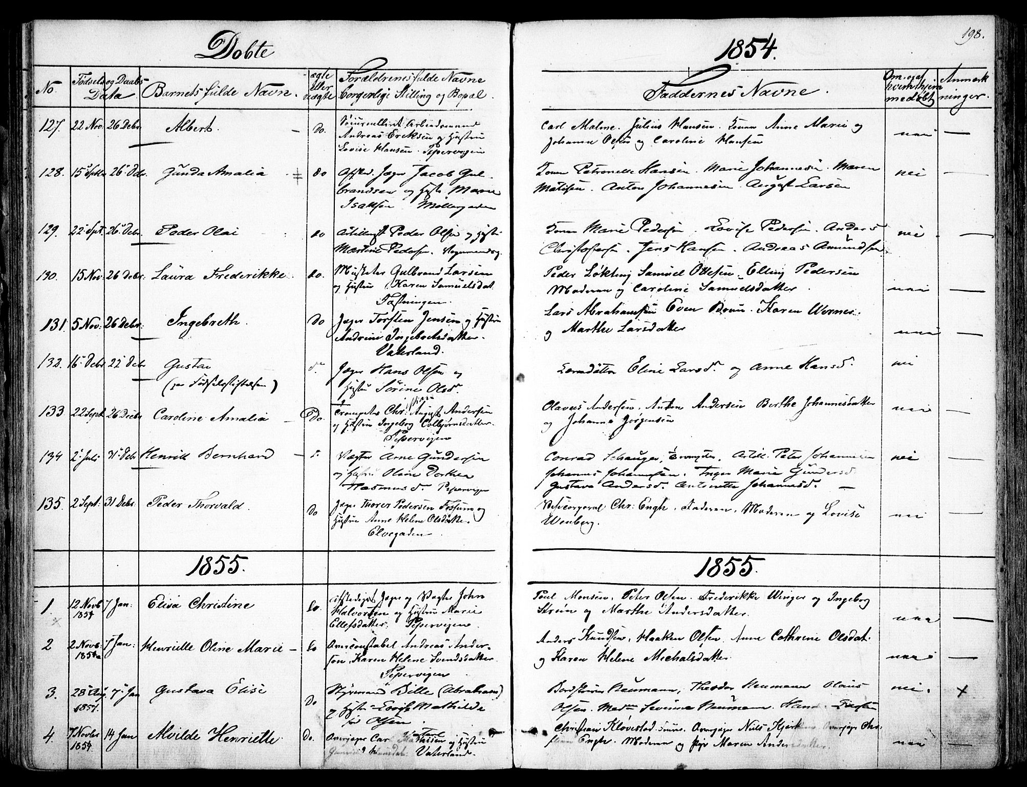 Garnisonsmenigheten Kirkebøker, SAO/A-10846/F/Fa/L0008: Parish register (official) no. 8, 1842-1859, p. 198