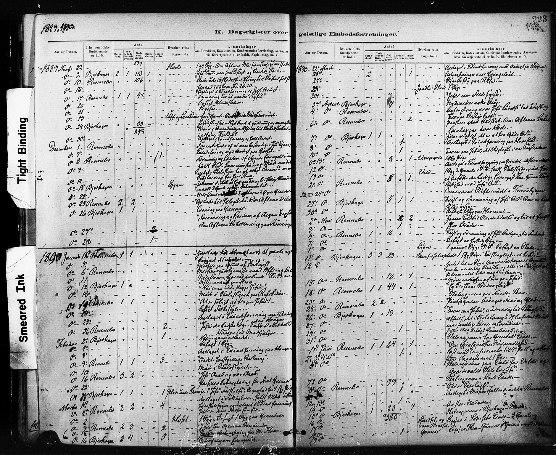 Ministerialprotokoller, klokkerbøker og fødselsregistre - Sør-Trøndelag, SAT/A-1456/674/L0871: Parish register (official) no. 674A03, 1880-1896, p. 223