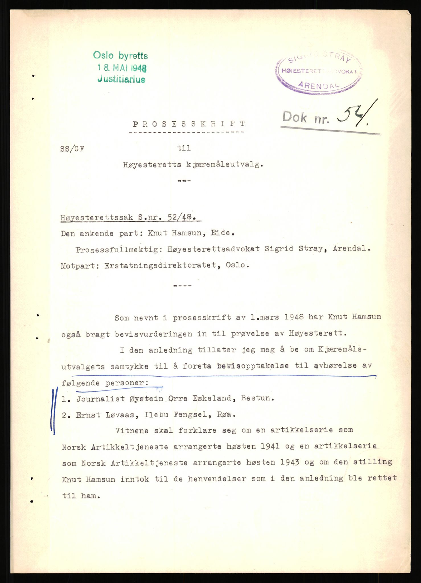 Landssvikarkivet, Arendal politikammer, RA/S-3138-25/D/Dc/L0029: Anr. 192/45, 1945-1951, p. 594
