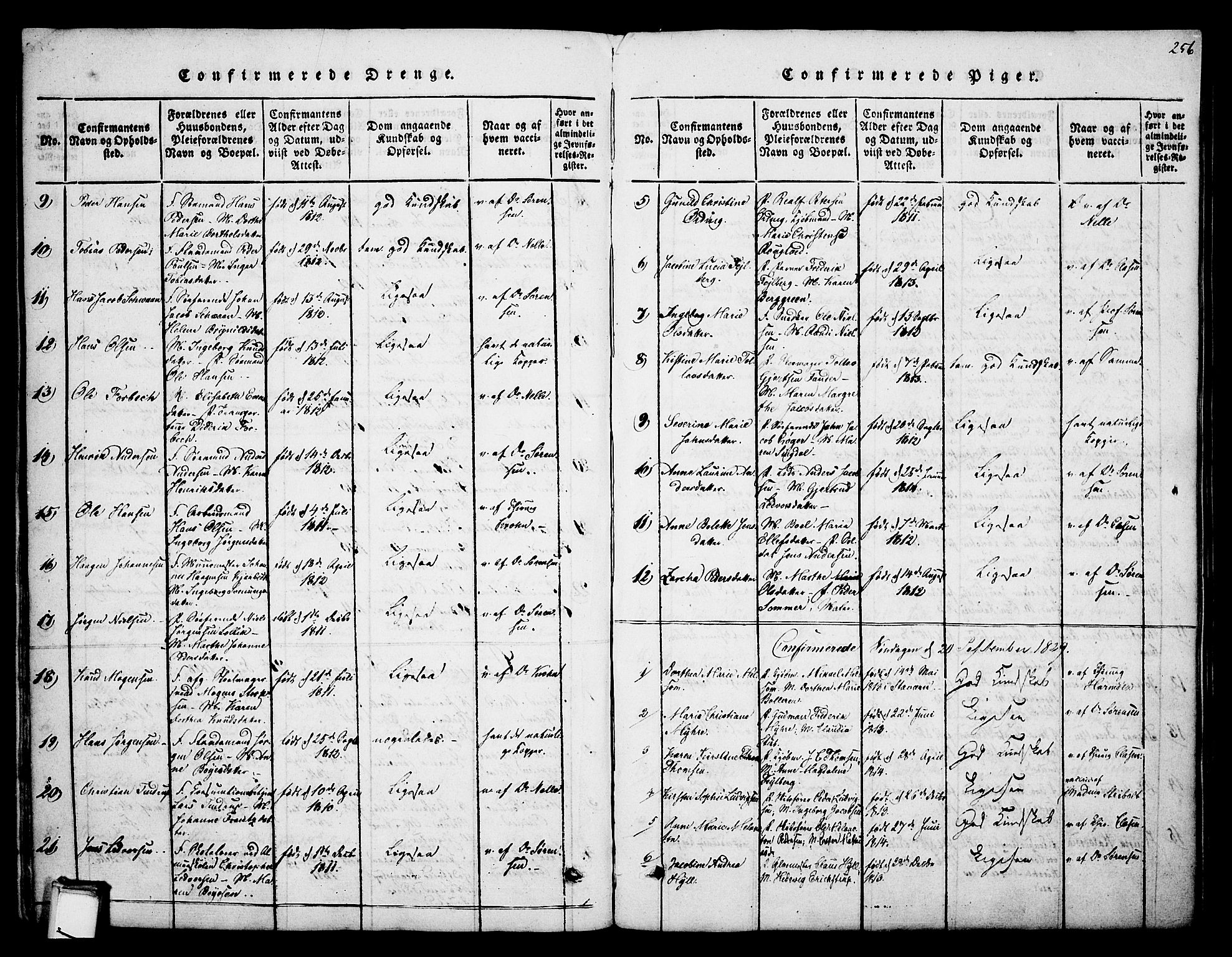 Skien kirkebøker, SAKO/A-302/F/Fa/L0005: Parish register (official) no. 5, 1814-1843, p. 256