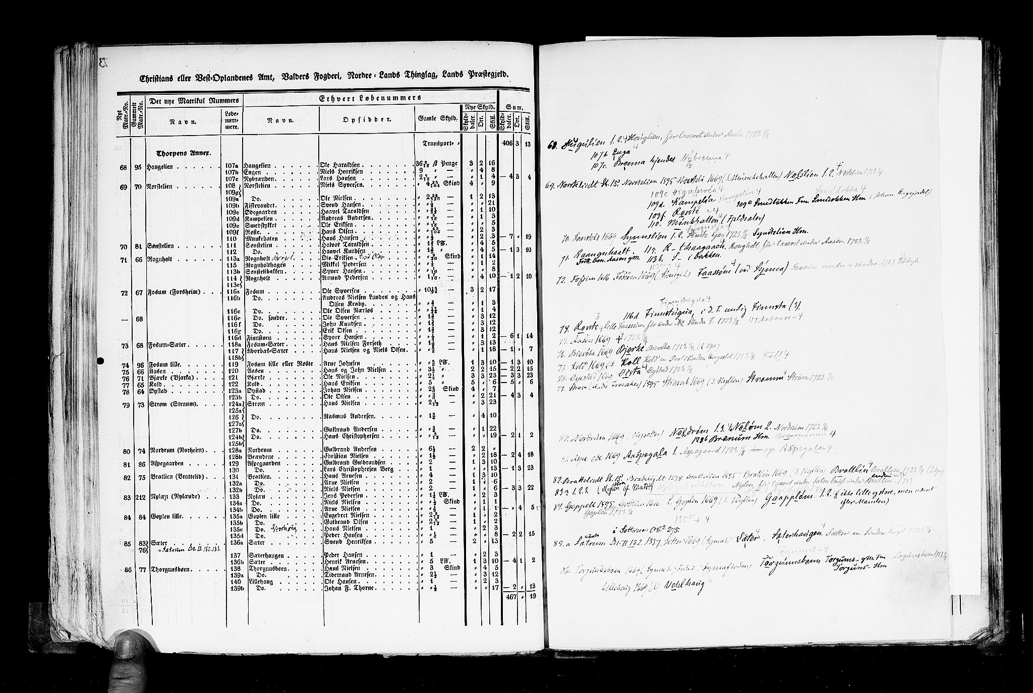 Rygh, AV/RA-PA-0034/F/Fb/L0004: Matrikkelen for 1838 - Christians amt (Oppland fylke), 1838, p. 73b