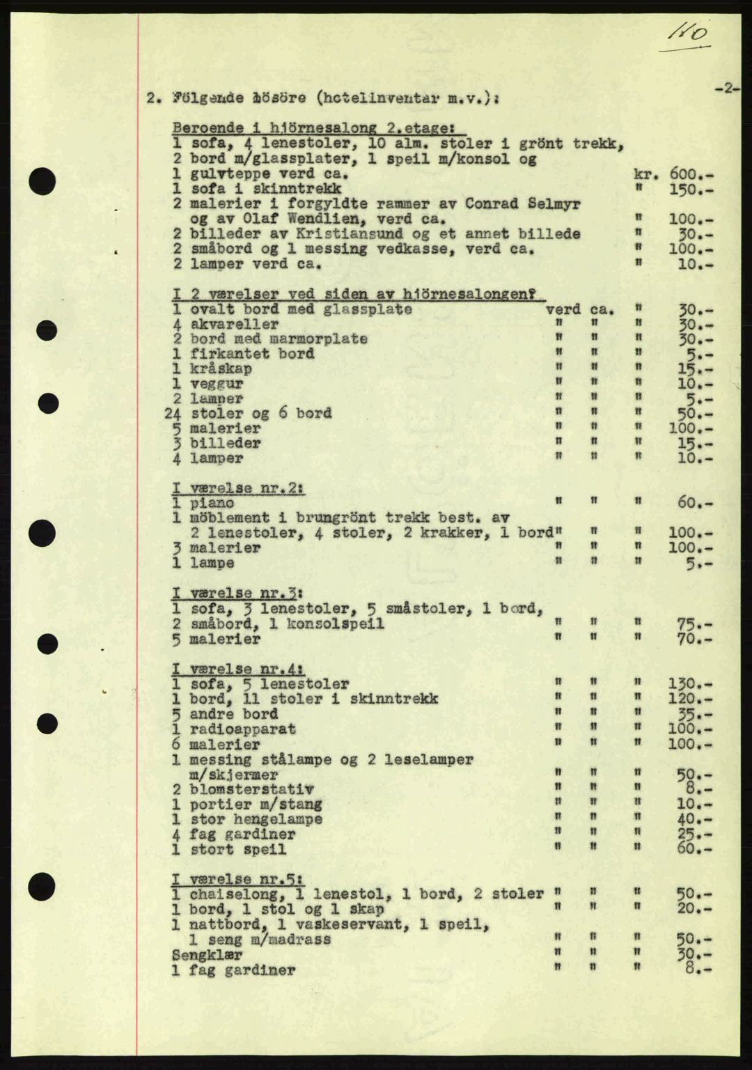 Kristiansund byfogd, AV/SAT-A-4587/A/27: Mortgage book no. 31, 1938-1939, Diary no: : 433/1938