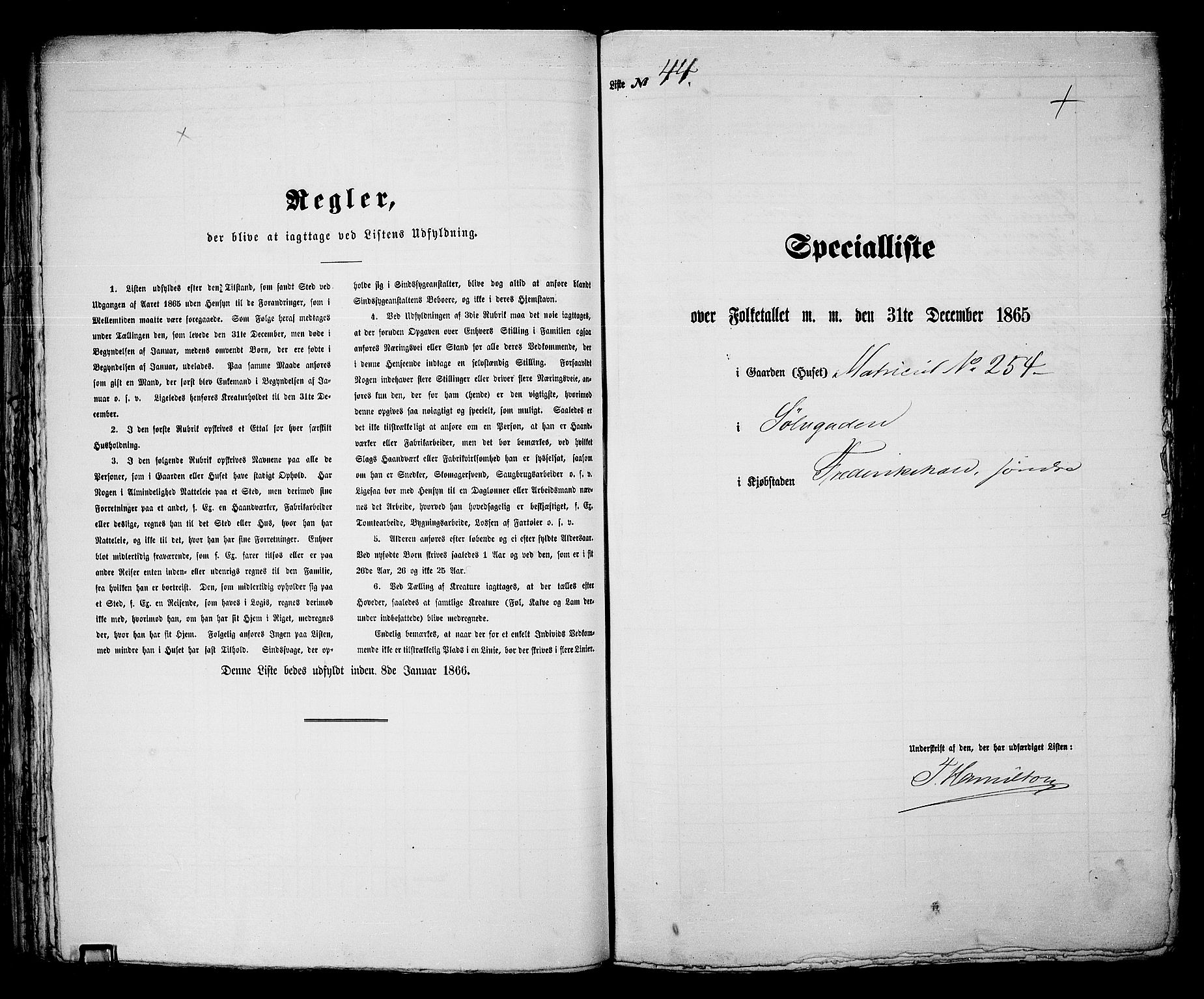 RA, 1865 census for Fredrikshald, 1865, p. 95