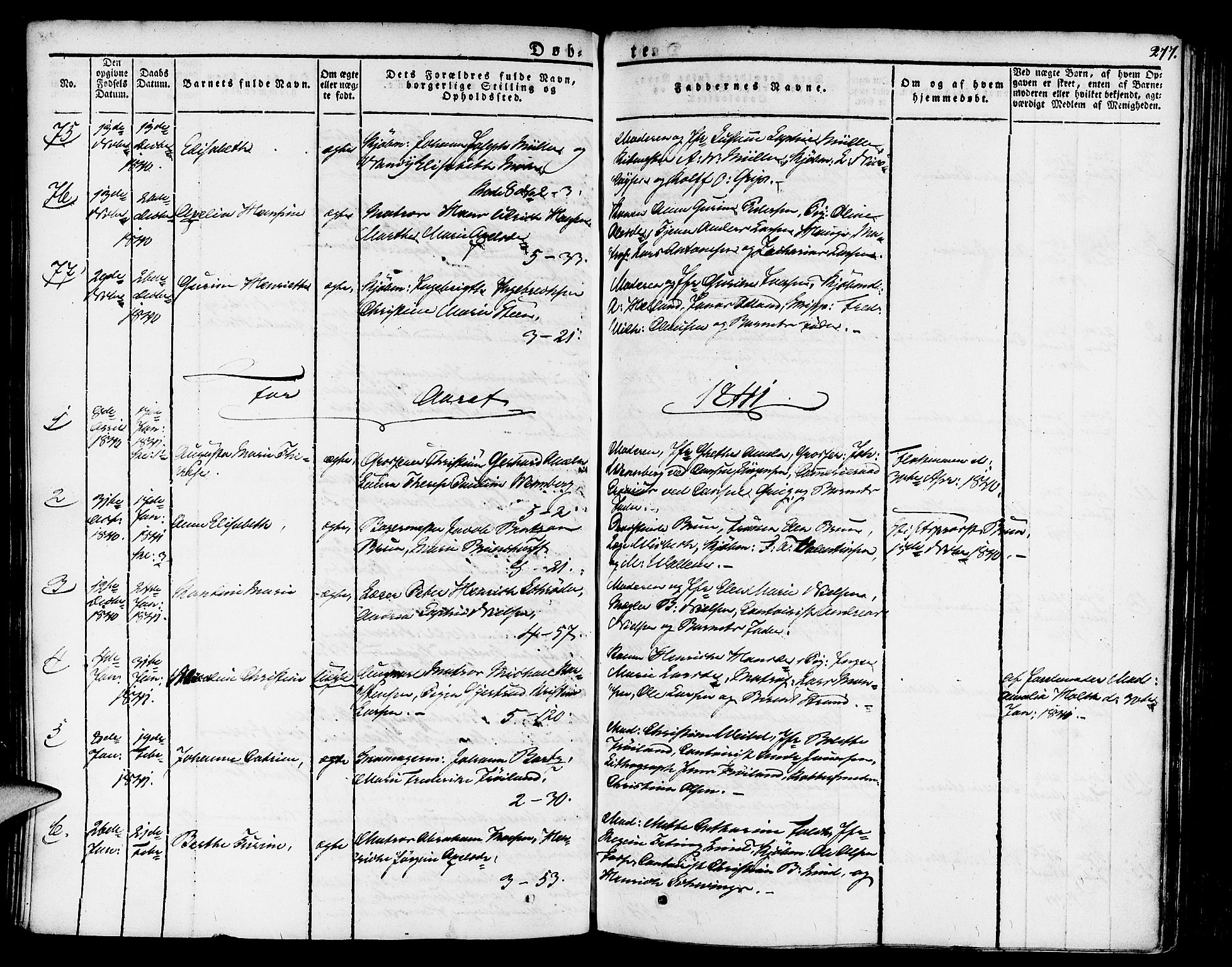 Nykirken Sokneprestembete, SAB/A-77101/H/Haa/L0012: Parish register (official) no. A 12, 1821-1844, p. 277