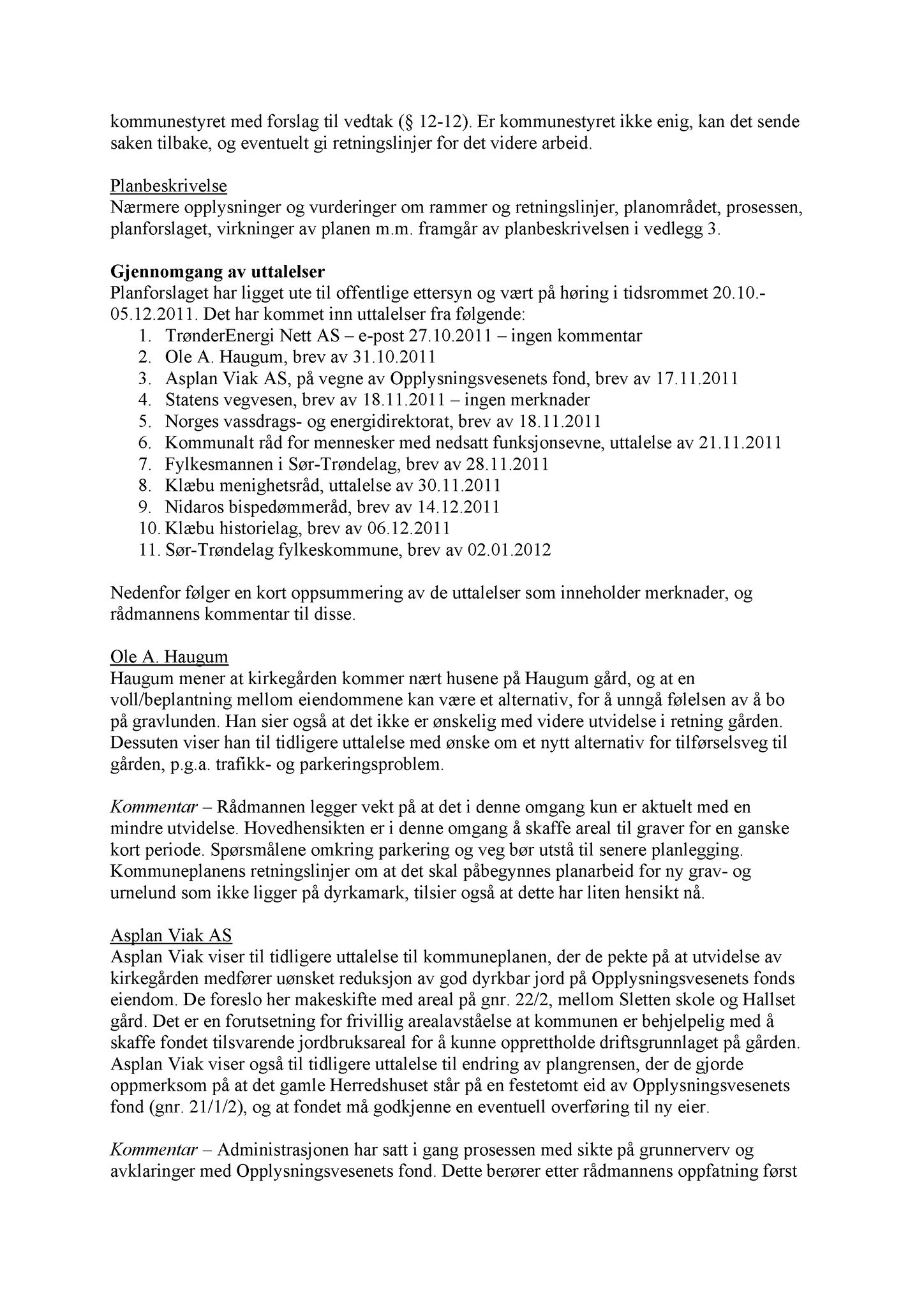 Klæbu Kommune, TRKO/KK/01-KS/L005: Kommunestyret - Møtedokumenter, 2012, p. 85